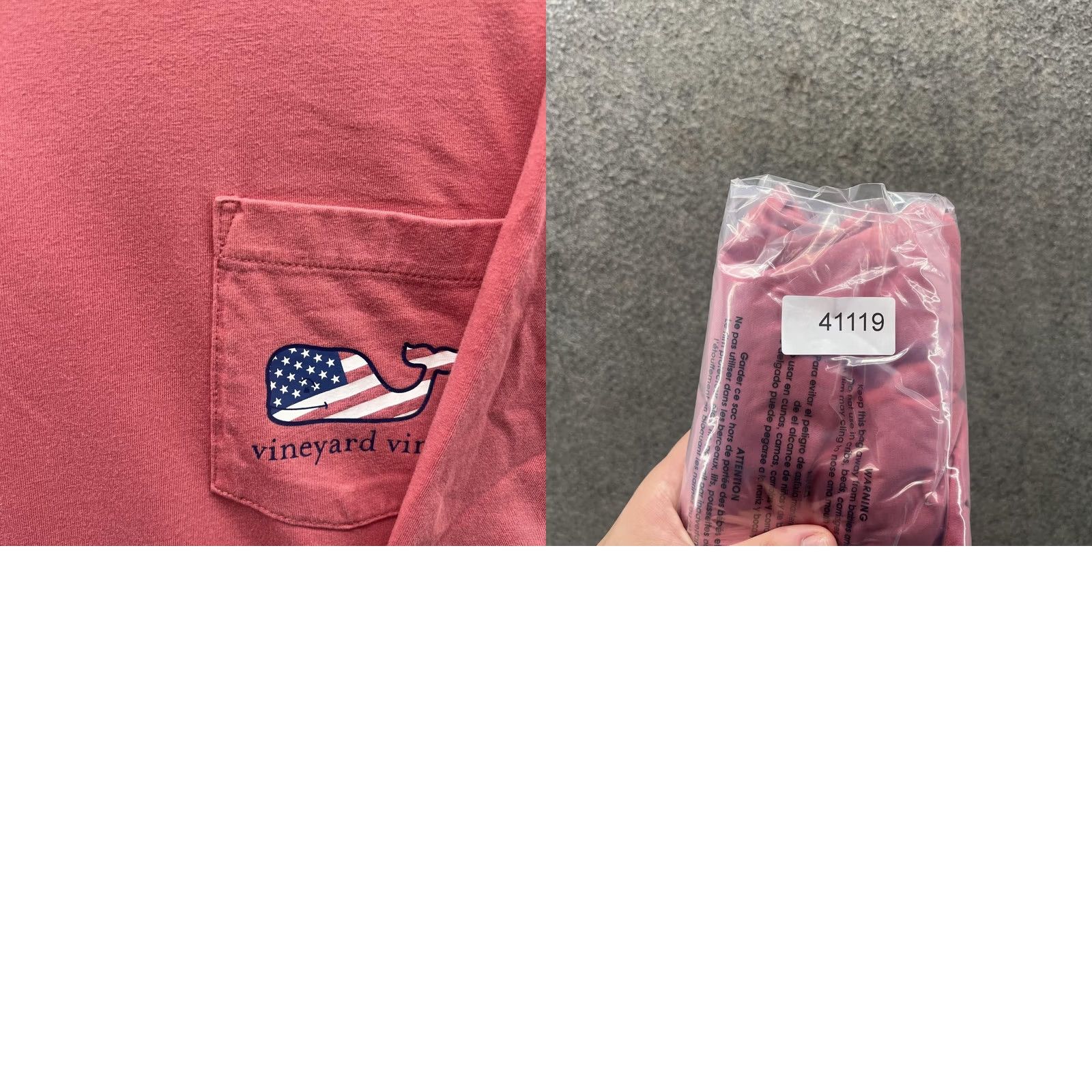 Vineyard Vines Vineyard Vines Shirt Mens L Pink American Flag Whale Pocket Tee Tagless Crew Neck Short Sleeve T-Shirt Size US L / EU 52-54 / 3 - 8 Thumbnail