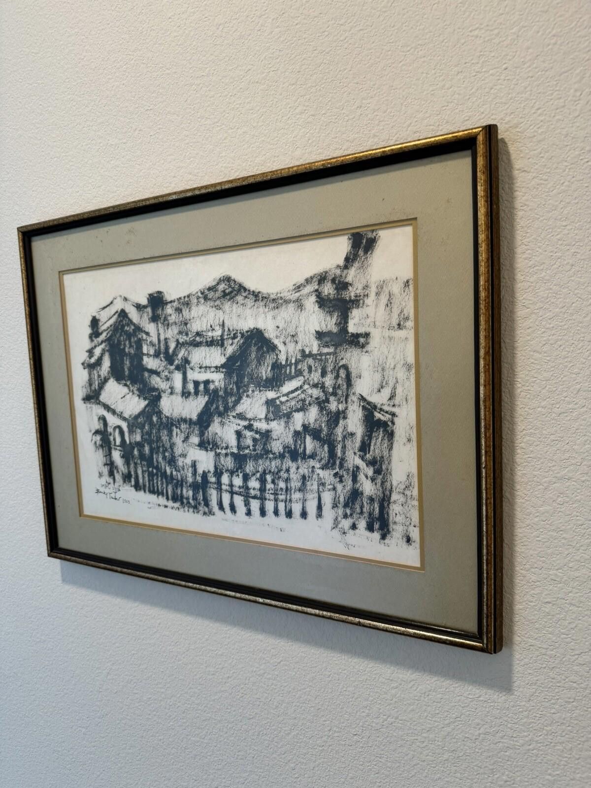 Designer Blanka Tauber - Pastel on Paper City of Safed Houses 1969 Size ONE SIZE - 3 Thumbnail
