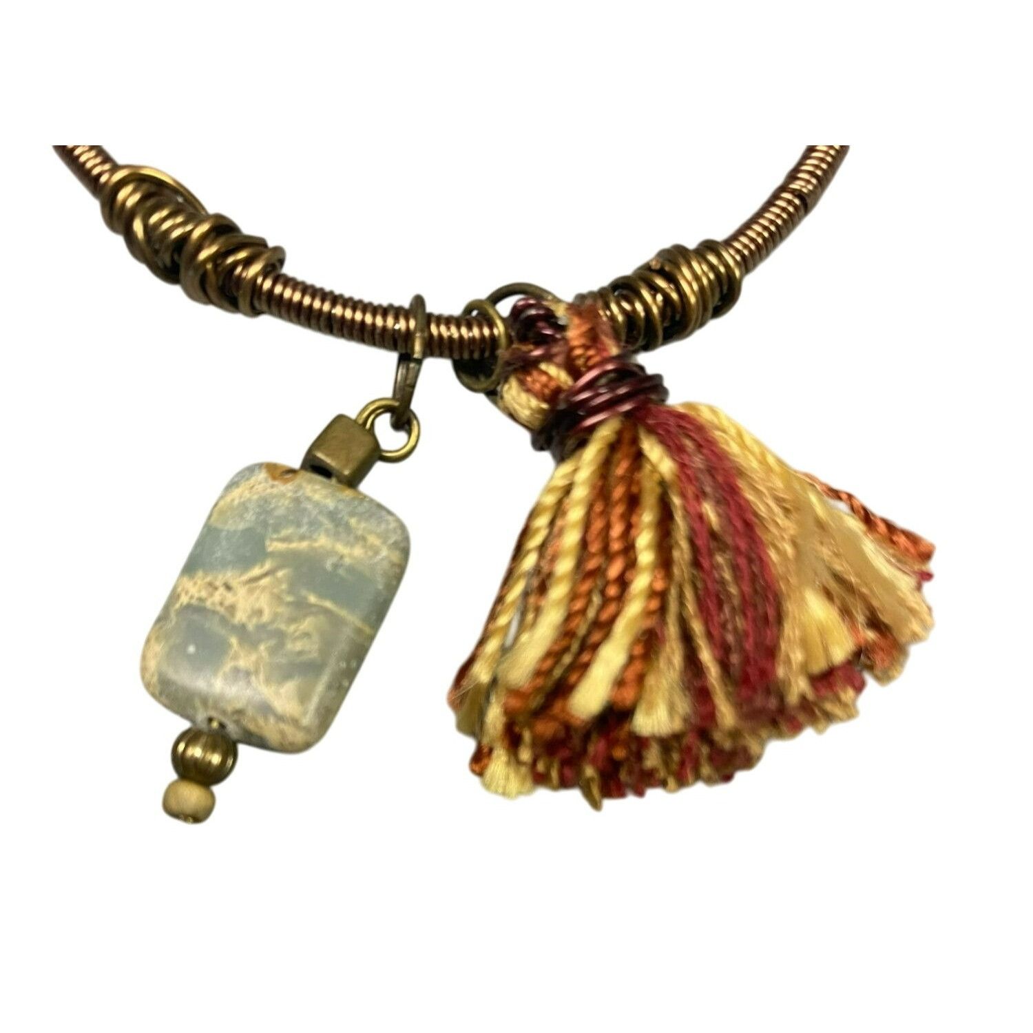 Other Handcrafted Wire Wrapped Tassel & Stone Keychain With Hook C Size ONE SIZE - 5 Thumbnail