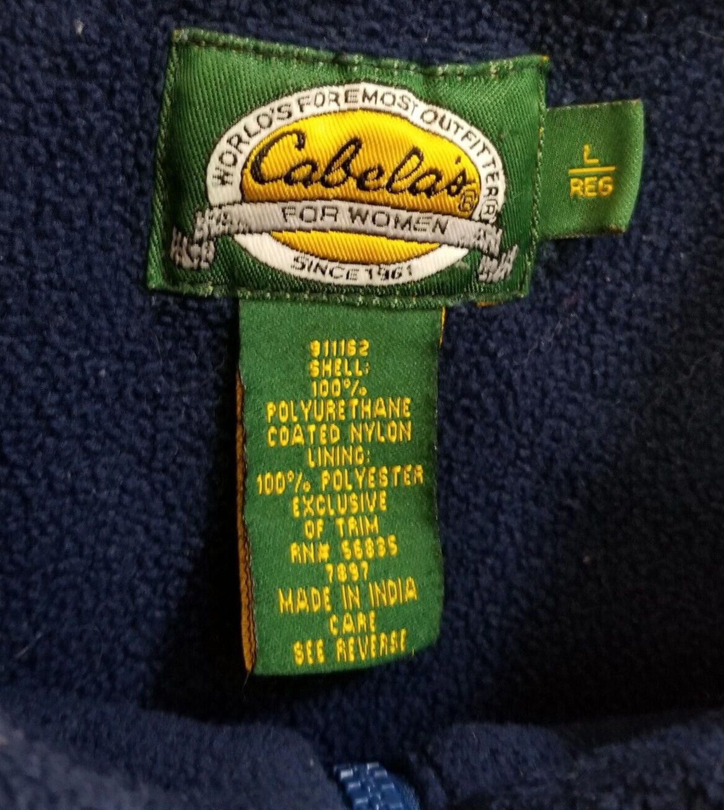 Cabelas Cabela's Women's Large Regular Blue Windbreaker Jacket Size L / US 10 / IT 46 - 3 Thumbnail