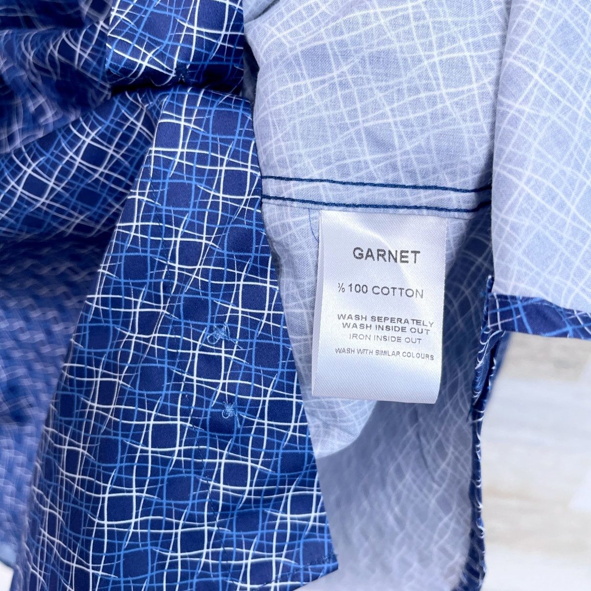 Other GARNET Los Angeles Luxury Long Sleeve Shirt Blue Mens 4XB Size US XXL / EU 58 / 5 - 6 Thumbnail
