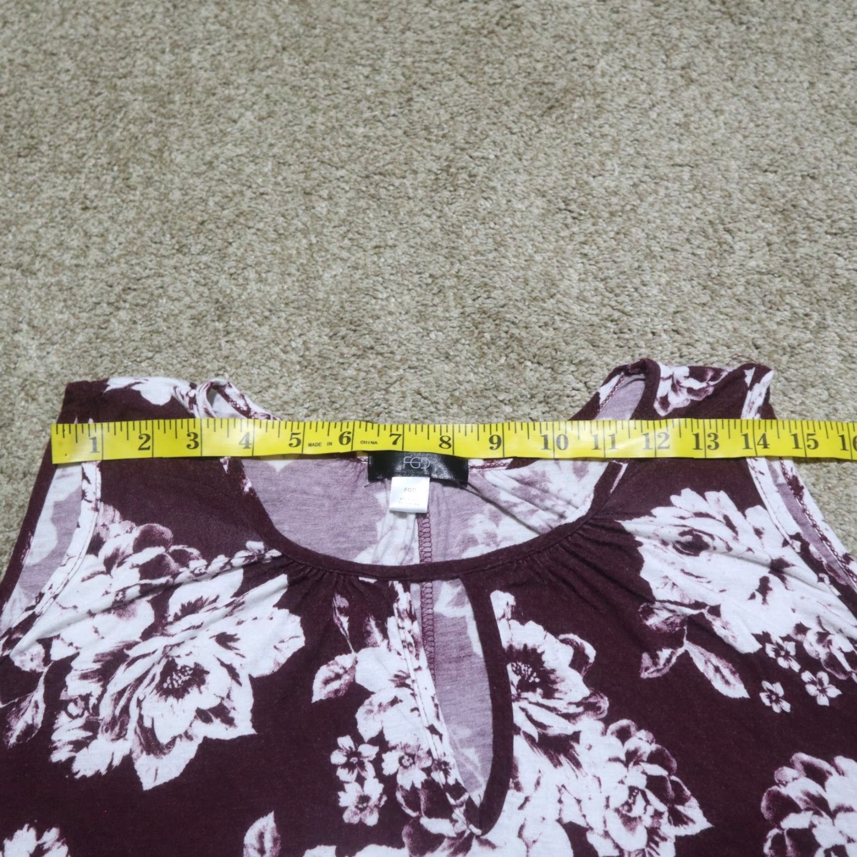 Vintage Fgd Purple Floral Shirt Blouse 3/4 Sleeve Women XL Purple Floral Theme Flower Top Shirt Dress Womens XL Size XL / US 12-14 / IT 48-50 - 4 Thumbnail