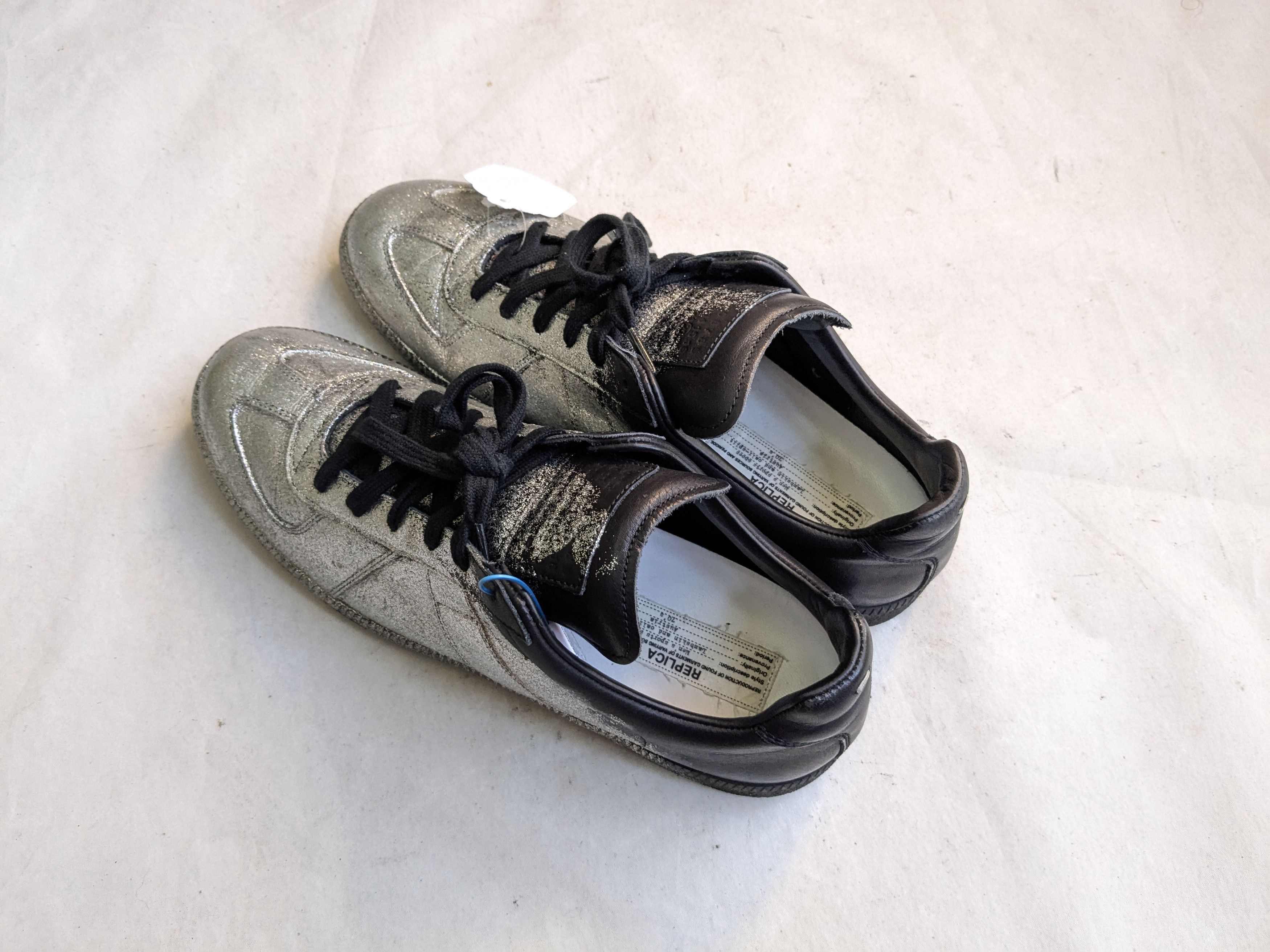 Maison Margiela Maison Margiela GAT Replica Black Silver 12 45 Low Leather Size US 12 / EU 45 - 14 Thumbnail