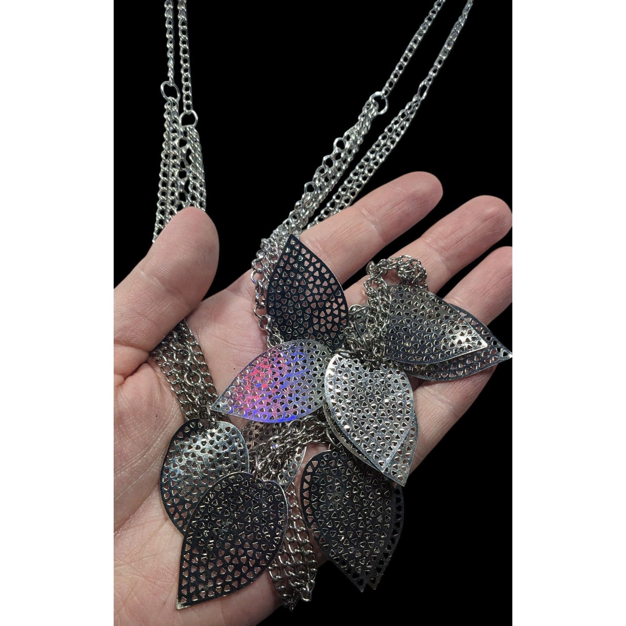 Other Nature Inspired Multilayer Chain And Leaf Charm Necklace Size ONE SIZE - 5 Thumbnail