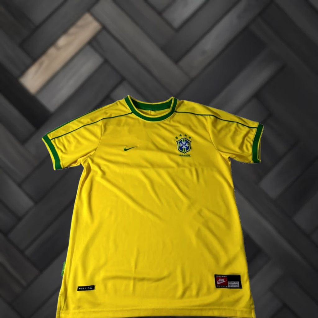 Nike Nike Brazil CBF Yellow Soccer Football Jersey Men's L Short Sleeve Size US L / EU 52-54 / 3 - 1 Thumbnail