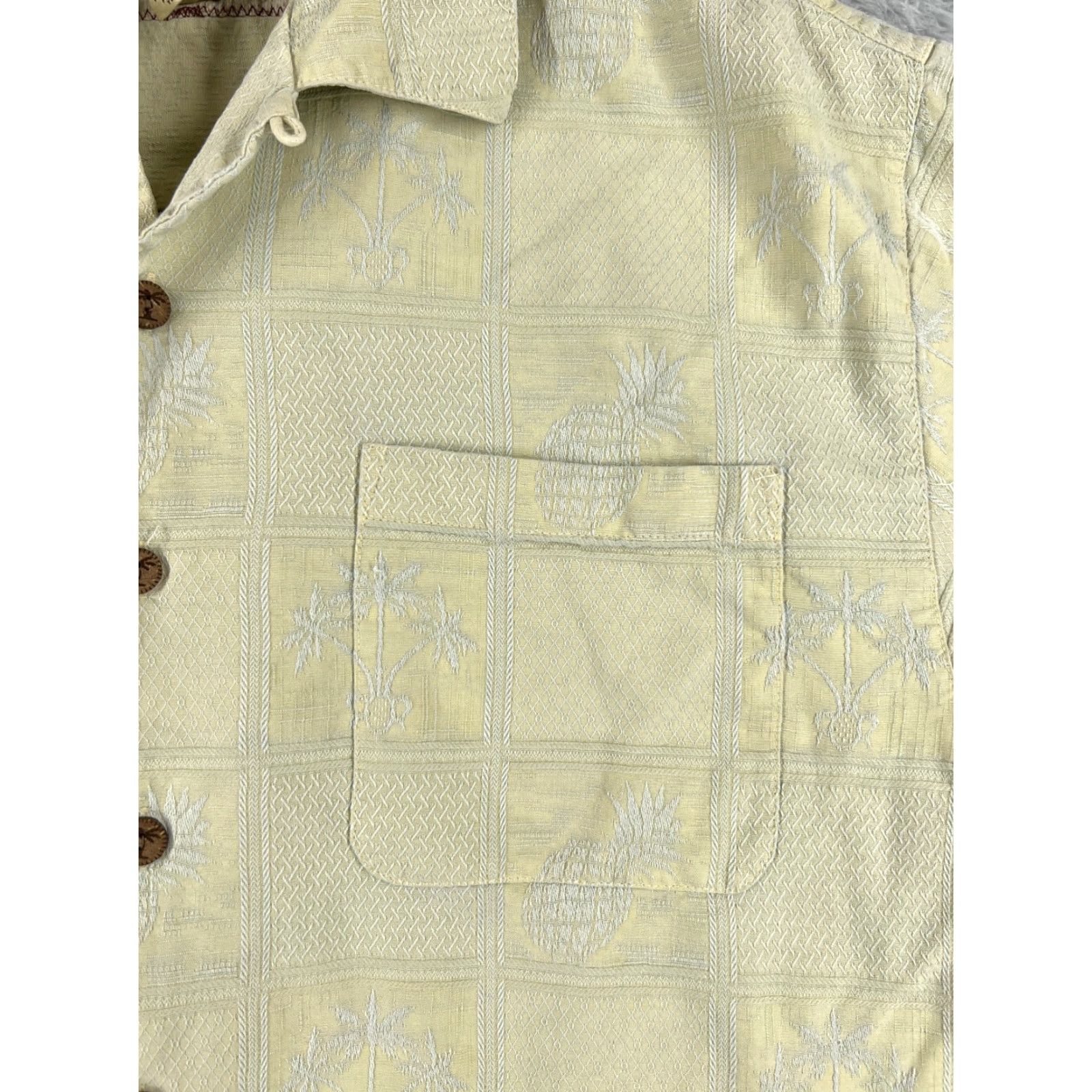 Vintage VINTAGE Jamaica Jaxx Shirt Men Medium Yellow Pineapple Palm Tree Tile Pattern Silk READ Size US M / EU 48-50 / 2 - 6 Thumbnail