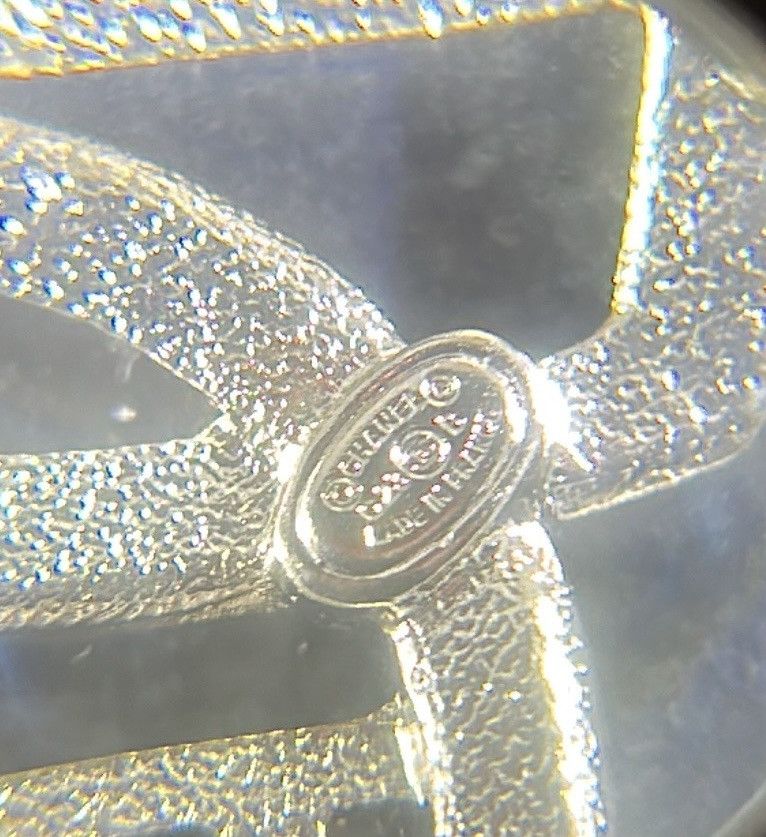 Chanel Chanel Crystal Double Heart Logo Brooch Silver C23B Size ONE SIZE - 9 Thumbnail