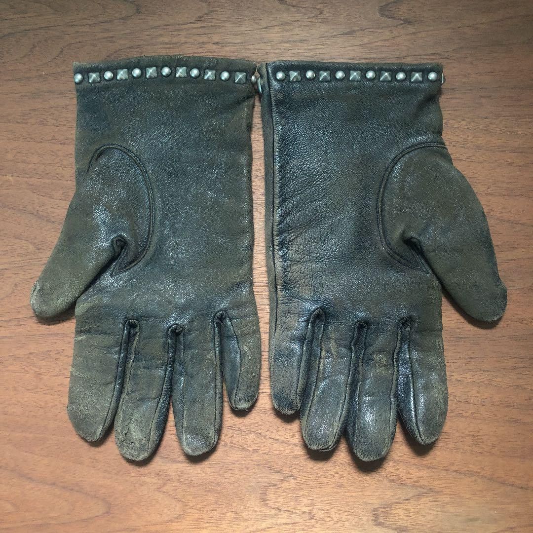Undercover Studded Leather Gloves Size ONE SIZE - 2 Thumbnail