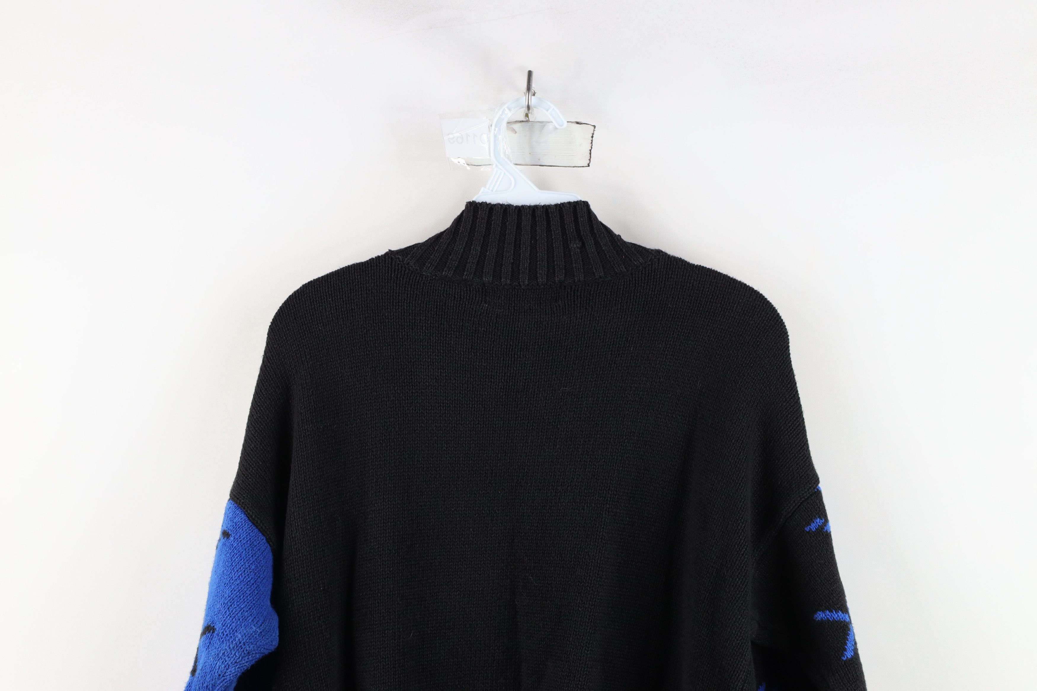 Vintage Vintage 90s Streetwear Geometric Knit Mock Neck Sweater Size M / US 6-8 / IT 42-44 - 13 Thumbnail
