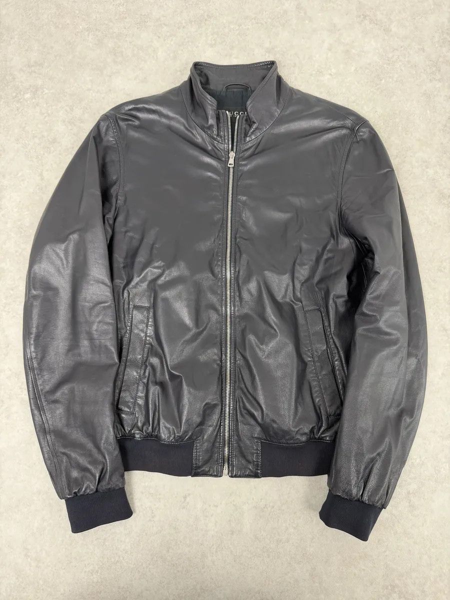 Gucci 2000s Gucci Black Leather Minimalist Jacket Size US M / EU 48-50 / 2 - 6 Thumbnail