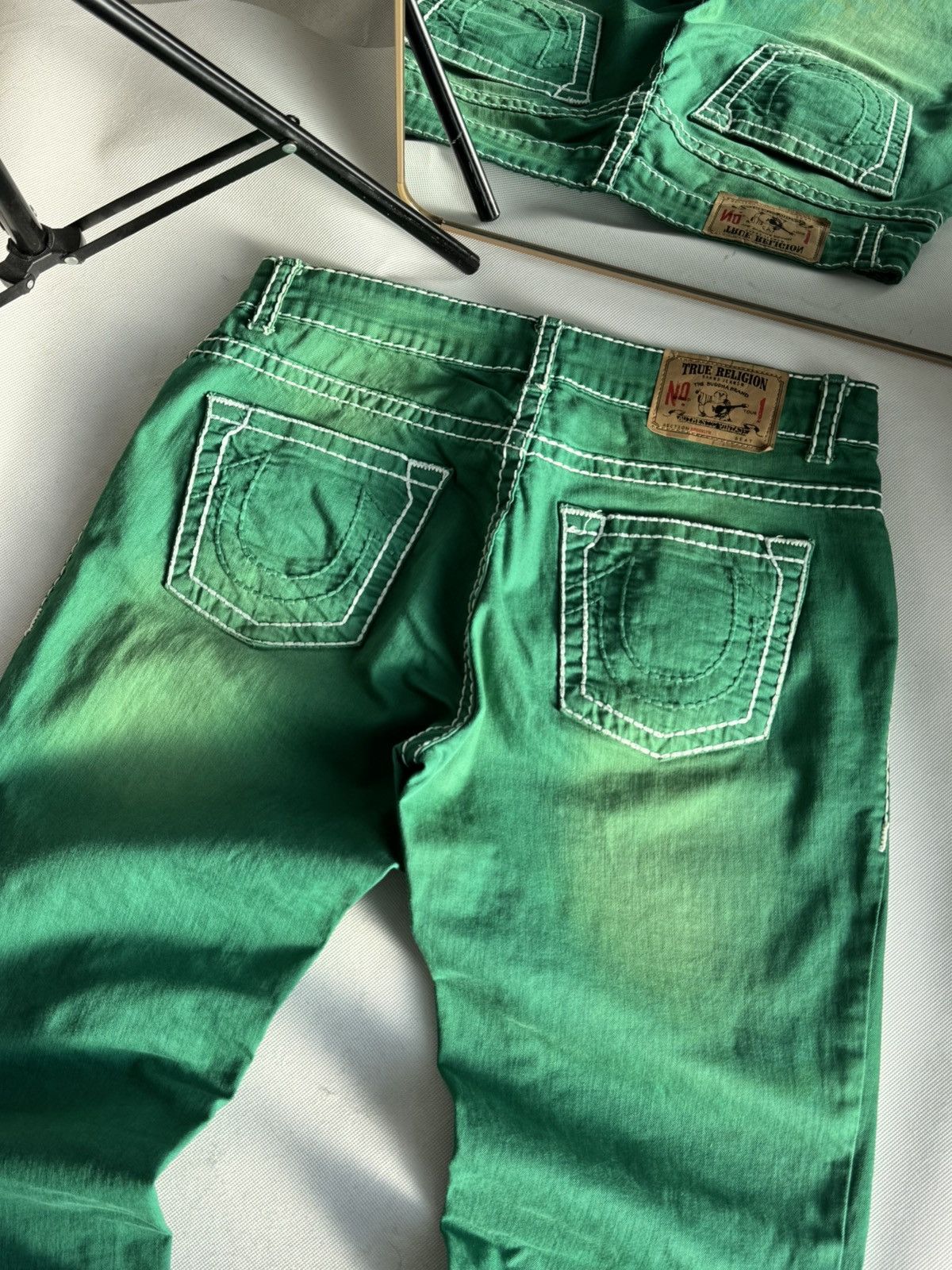True Religion Vintage Usa True Religion Washed Green Swag Denim Jeans Size US 33 - 15 Thumbnail