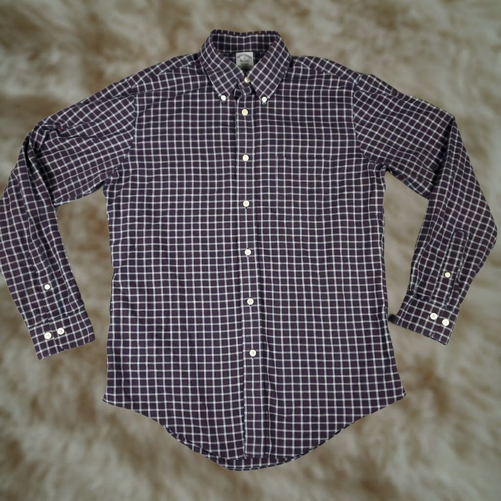 Brooks Brothers Brooks Brothers Shirt Mens Red Blue Plaid Regent Button Up Short Sleeve Sleeve Button-Down Collar Casual Formal 346 Vintage No N/A Size US M / EU 48-50 / 2 - 1 Thumbnail