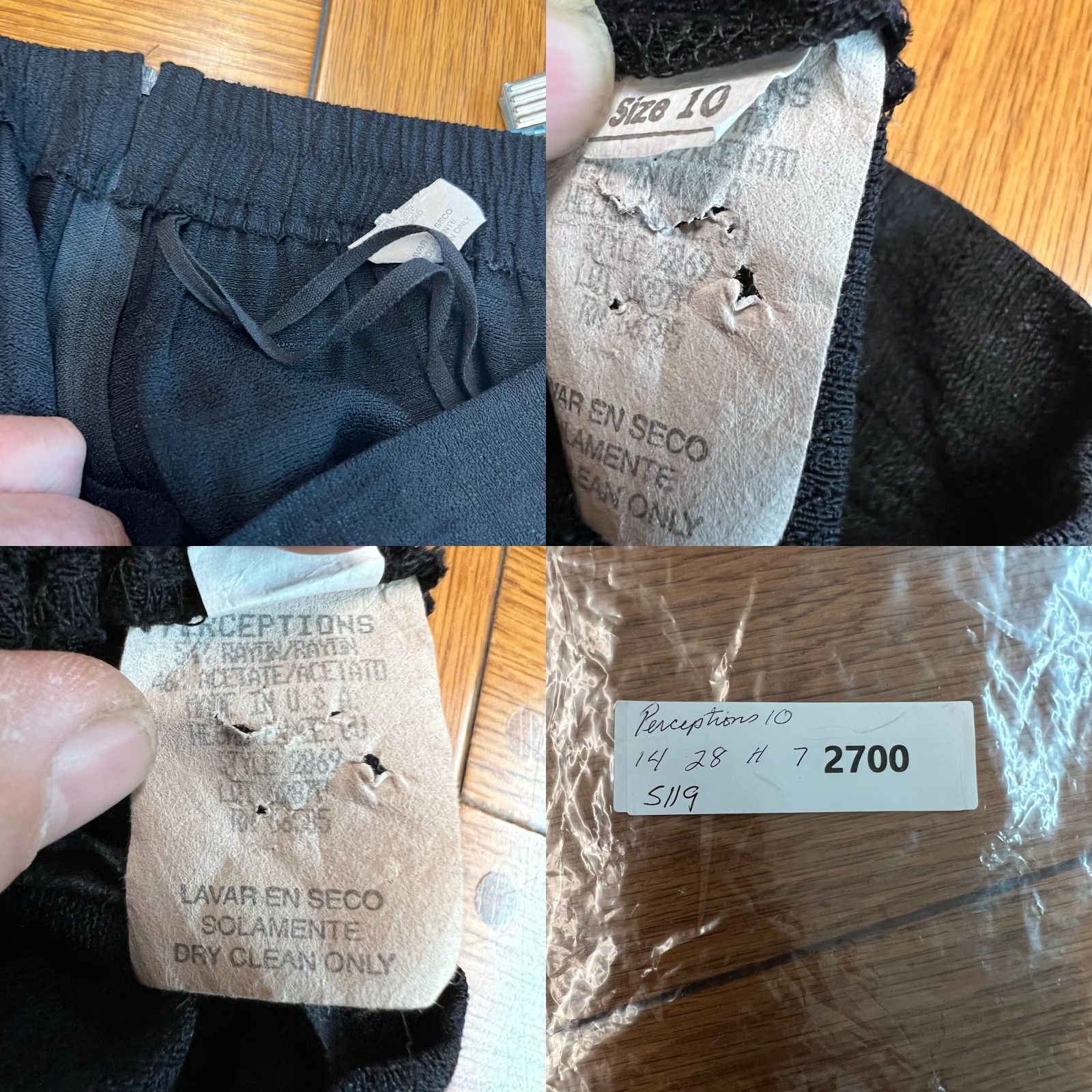 Vintage VINTAGE Perceptions Womens Dress Pants Black SZ 10 High Rise Casual Formal Flat Front Straight Rise 30in 28in Inseam Size 32" / US 10 / IT 46 - 8 Thumbnail