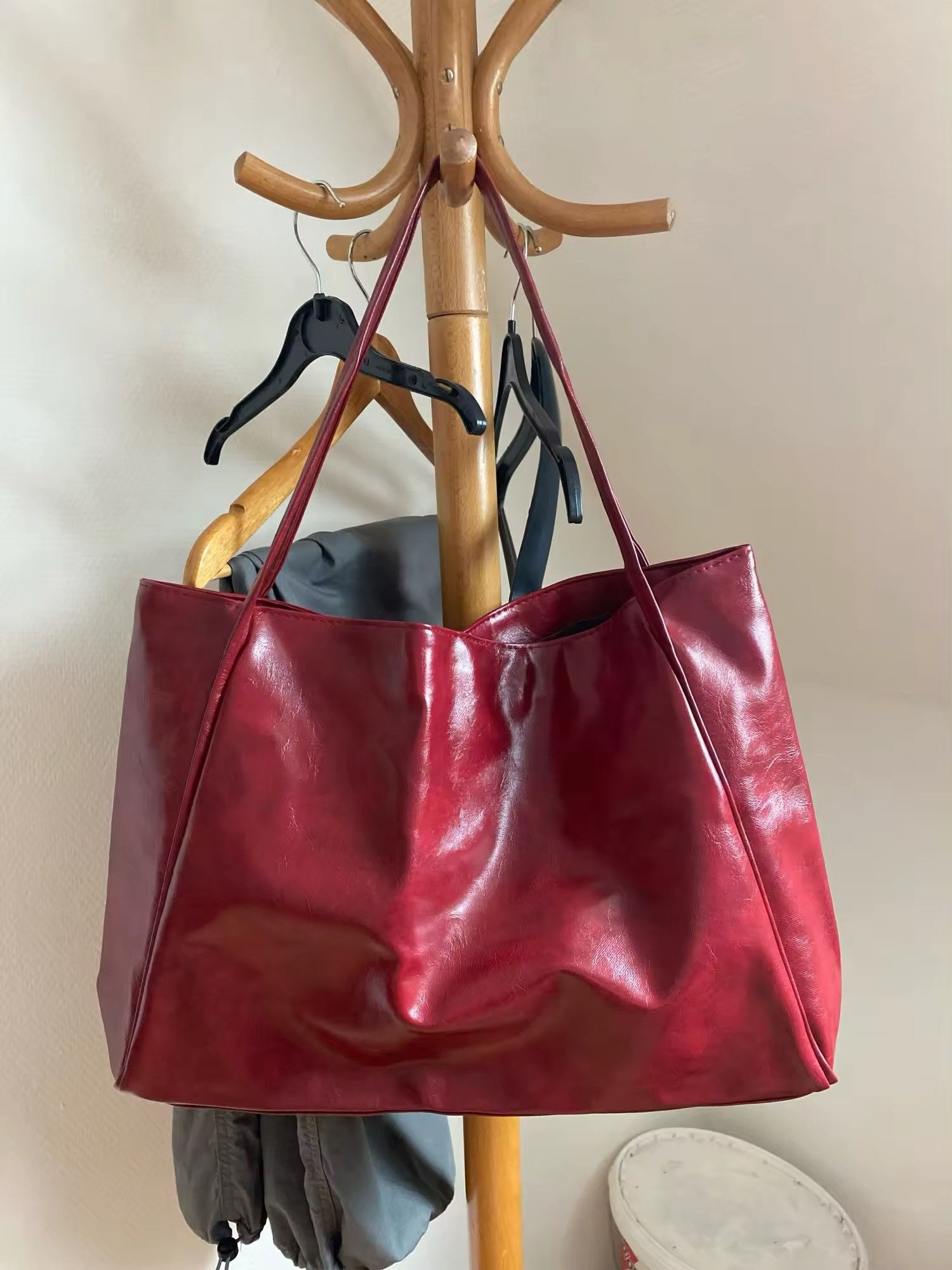 Vintage Large Capacity Soft Pu Leather Shoulder Bag Size ONE SIZE - 2 Thumbnail