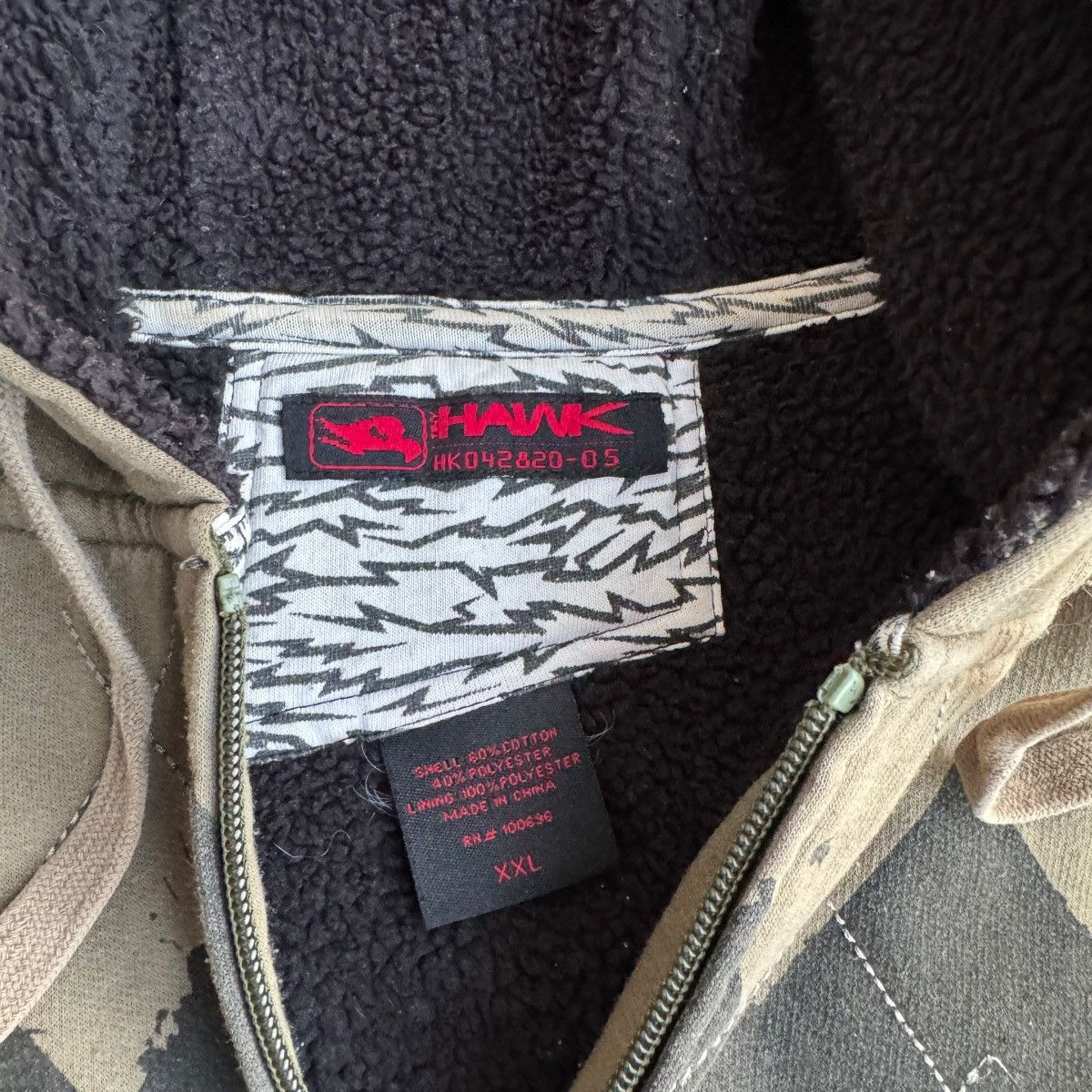 Affliction × Tony Hawk × Vintage TONY HAWK SHERPA Lined Y2K Fleece Hoodie MMA ELITE OPIUM Size US XXL / EU 58 / 5 - 6 Thumbnail