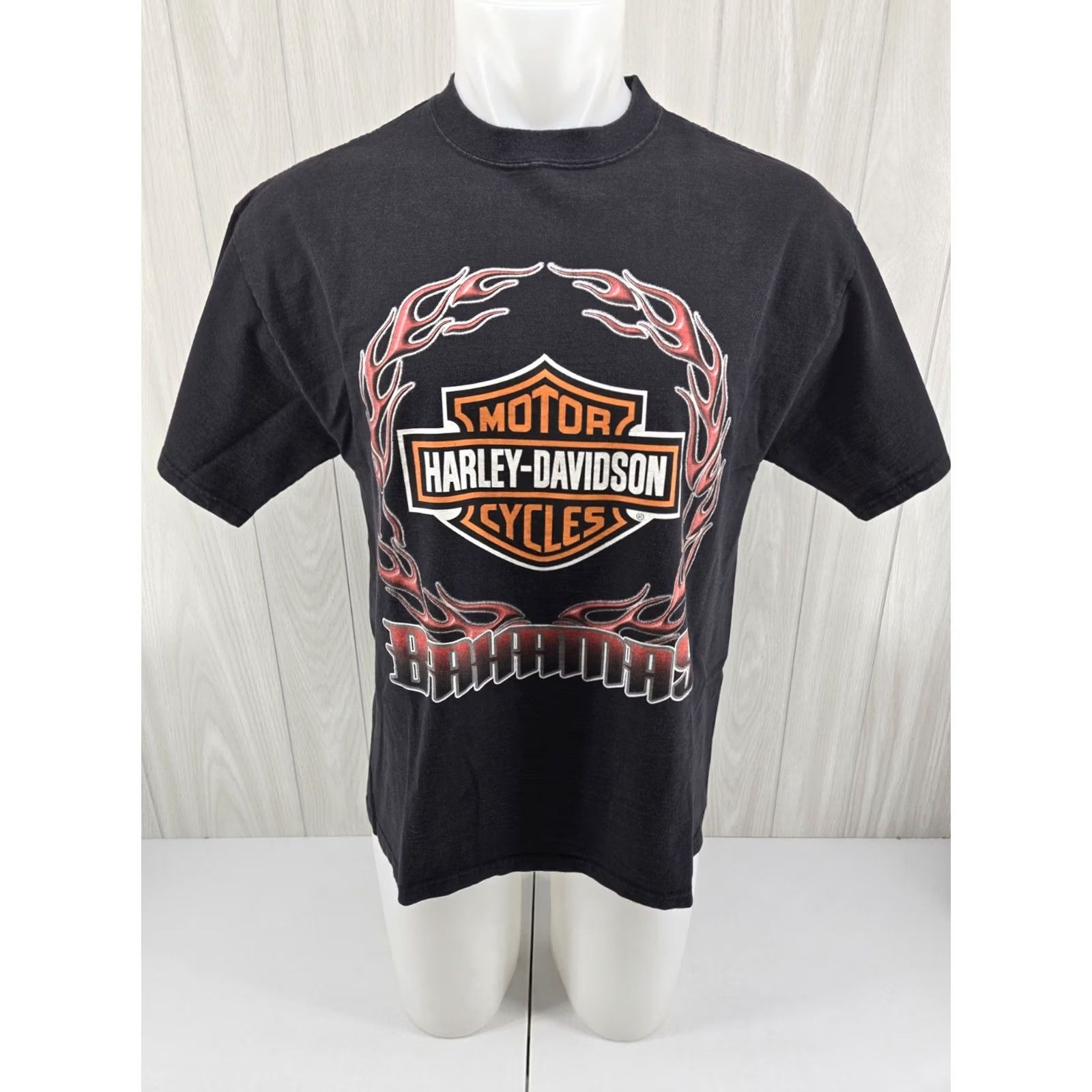 Harley Davidson Harley-Davidson Shirt Mens L Black Distressed Bahamas DBL Sided Graphic Print Large Shirt 2 Sided Cotton Short Sleeve Size US L / EU 52-54 / 3 - 3 Thumbnail