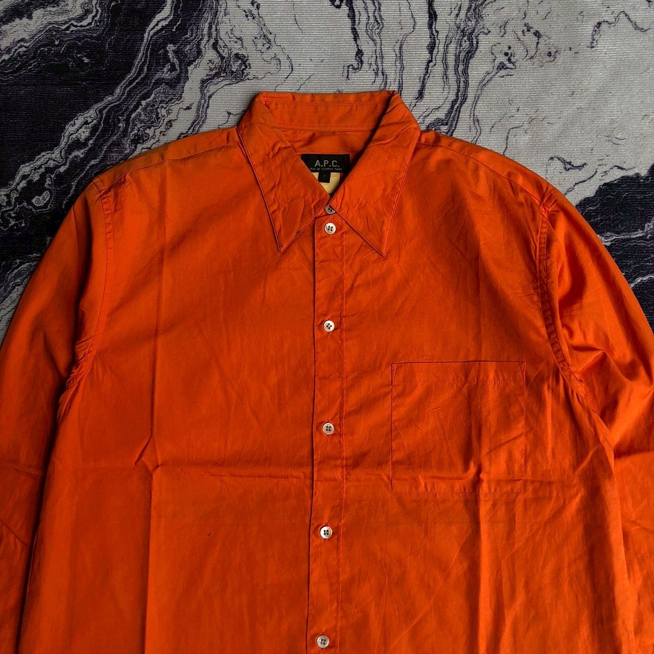 A.P.C. Vintage A.P.C. Orange Cotton Shirt Made in France Size US L / EU 52-54 / 3 - 3 Thumbnail