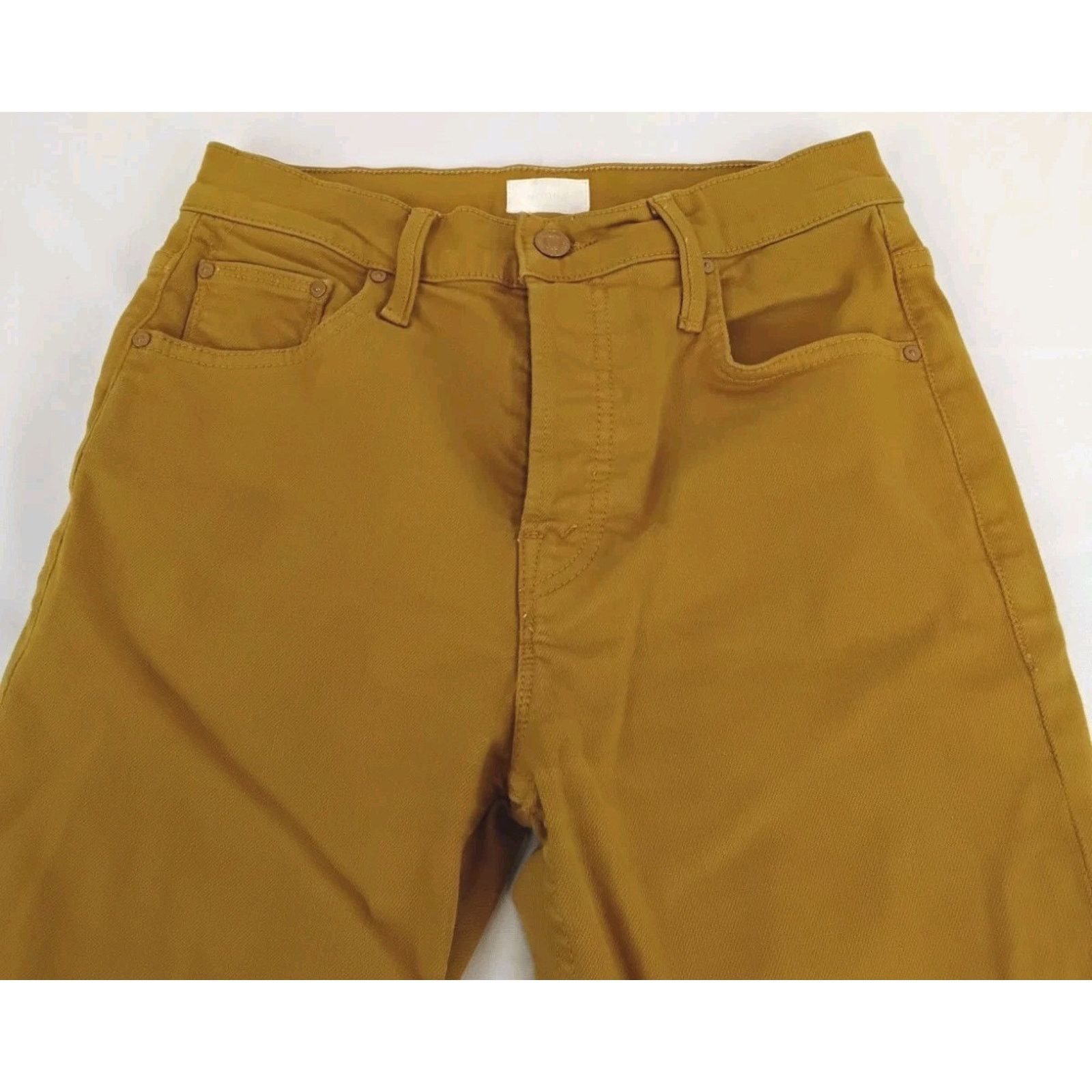 MOTHER Mother Tomcat Ankle Fray Jeans Women's 25 Mustard Yellow Size 25" / US 0 / IT 36 - 4 Thumbnail