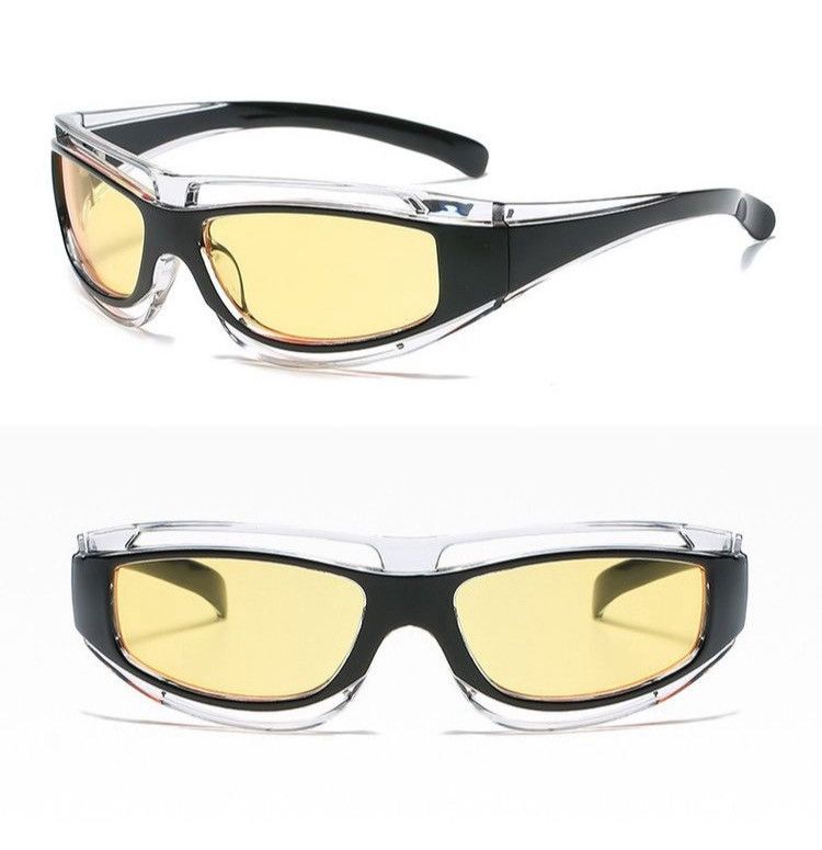 Electric Visual Yellow Lense Cateye Glasses Punk Style Sunglasses Size ONE SIZE - 3 Thumbnail