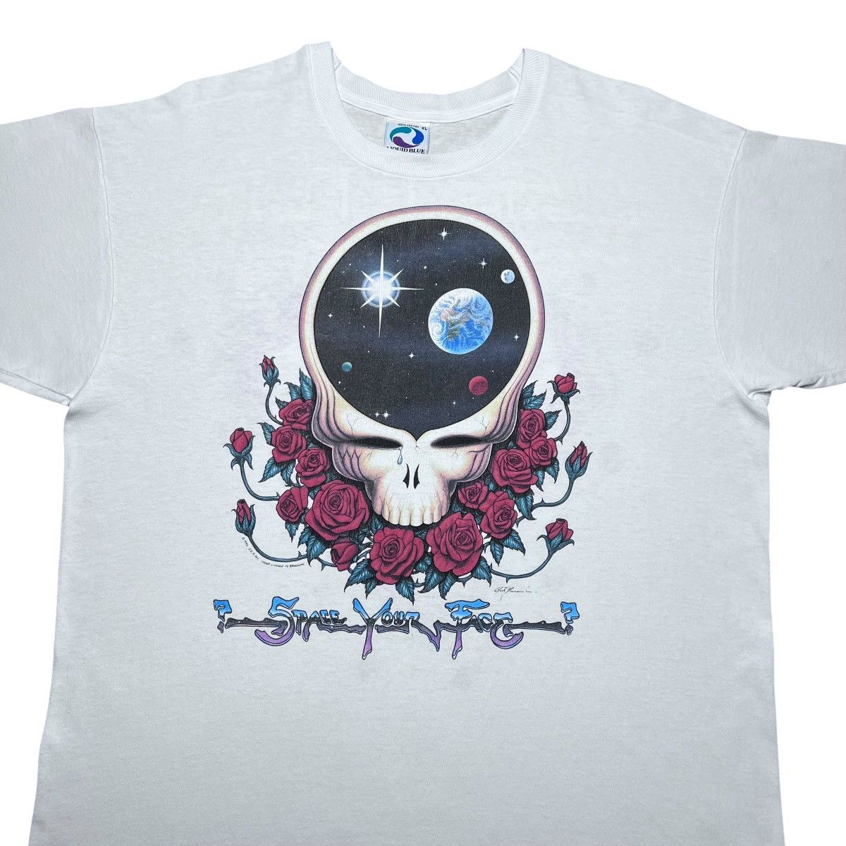 Liquid Blue Vtg 1992 Grateful Dead Space Your Face Space White T-Shirt Size US XL / EU 56 / 4 - 5 Thumbnail