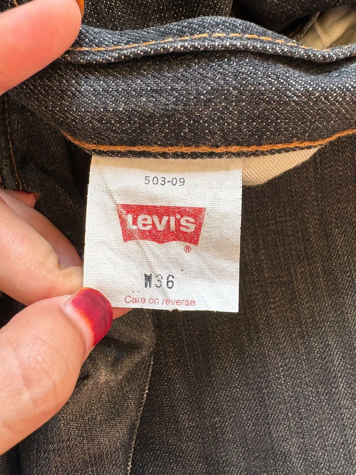 Levi's Vintage 90s Levis 503 Rusty Wash Baggy Jeans Size US 36 / EU 52 - 10 Thumbnail