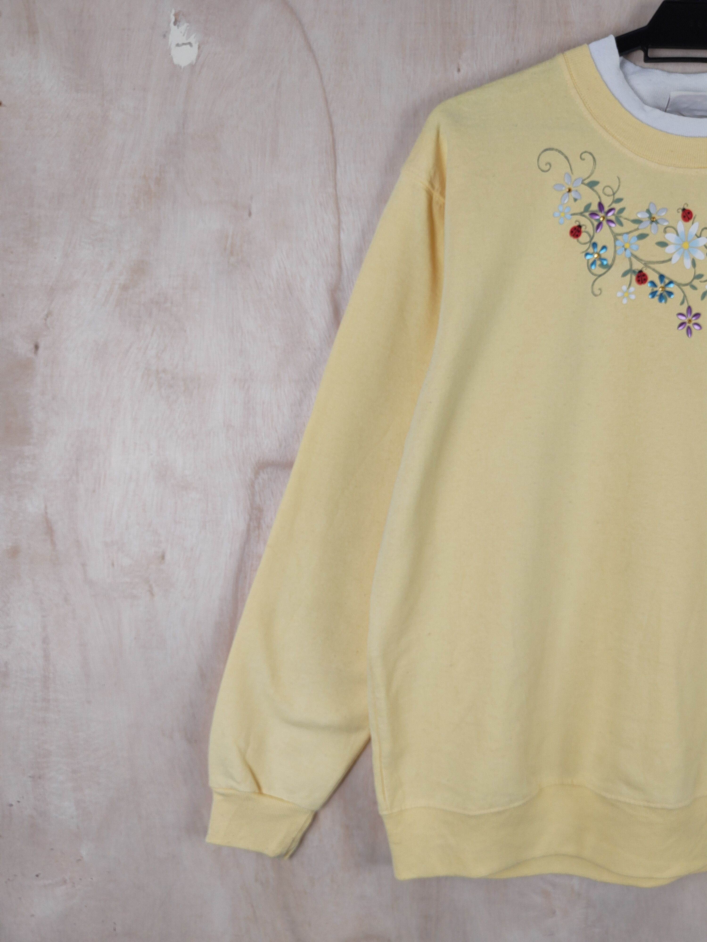 Japanese Brand Top Stitch art double collar Yellow Sweatshirts #S2586 Size L / US 10 / IT 46 - 4 Thumbnail