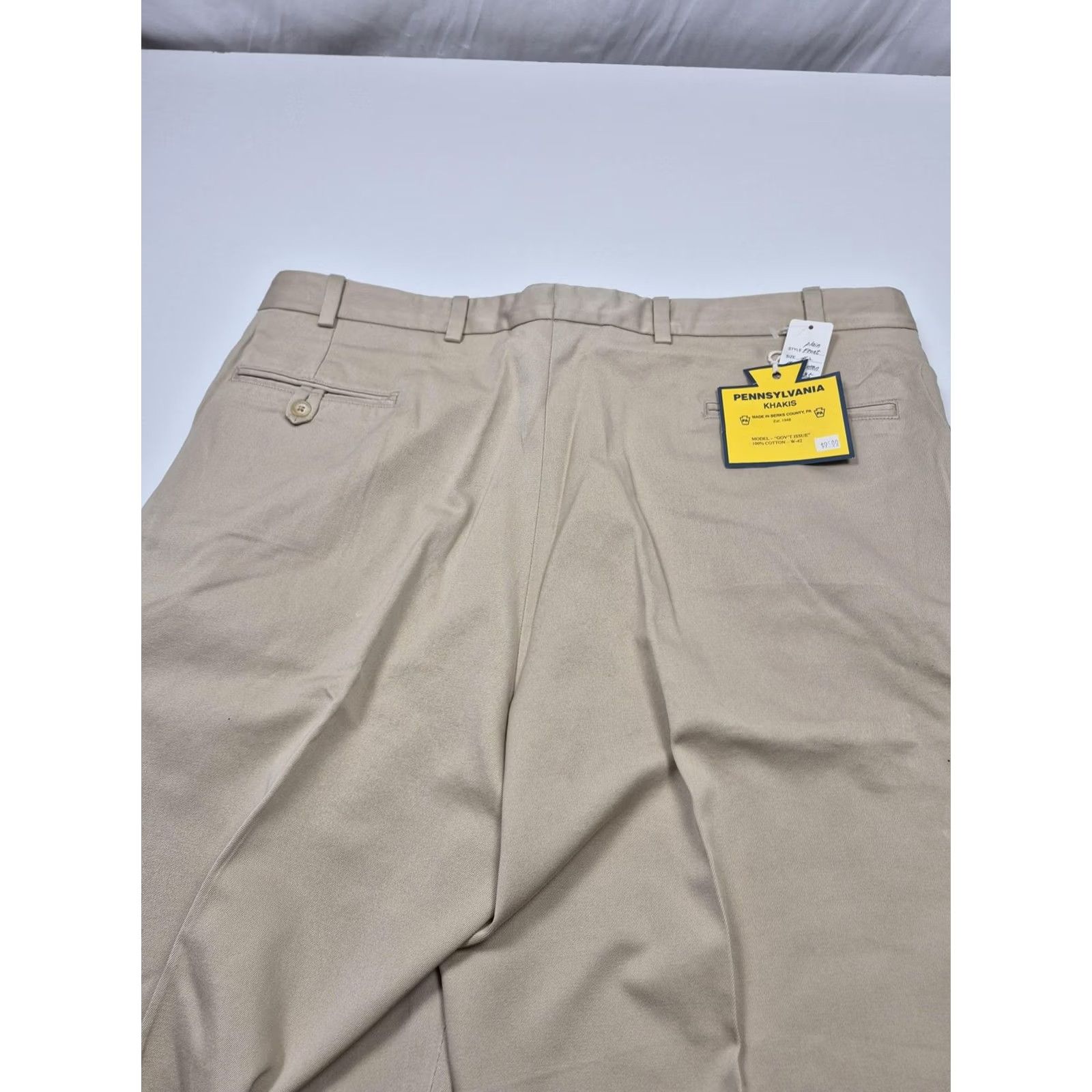 Vintage VINTAGE Pennsylvania Khakis Pants Mens 42x37 Beige Gov't Issue Flat Front NWT USA Size US 42 / EU 58 - 7 Thumbnail