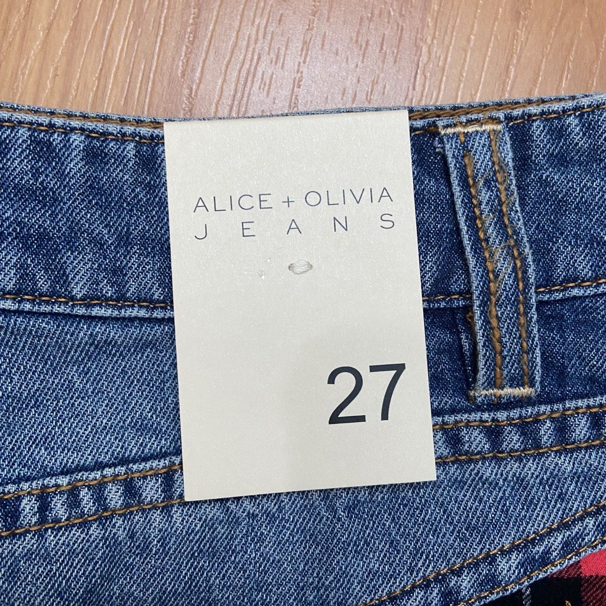 Alice + Olivia NWT Alice + Olivia Plaid Denim Mini Skirt Size 27 Size 27" / US 4 / IT 40 - 6 Thumbnail
