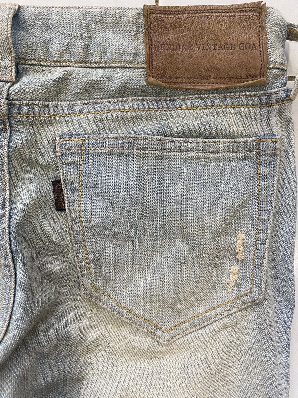 Designer × Japanese Brand × KMRii Vintage Goa Blue Washed Distressed Jeans Size 28" / US 6 / IT 42 - 7 Thumbnail