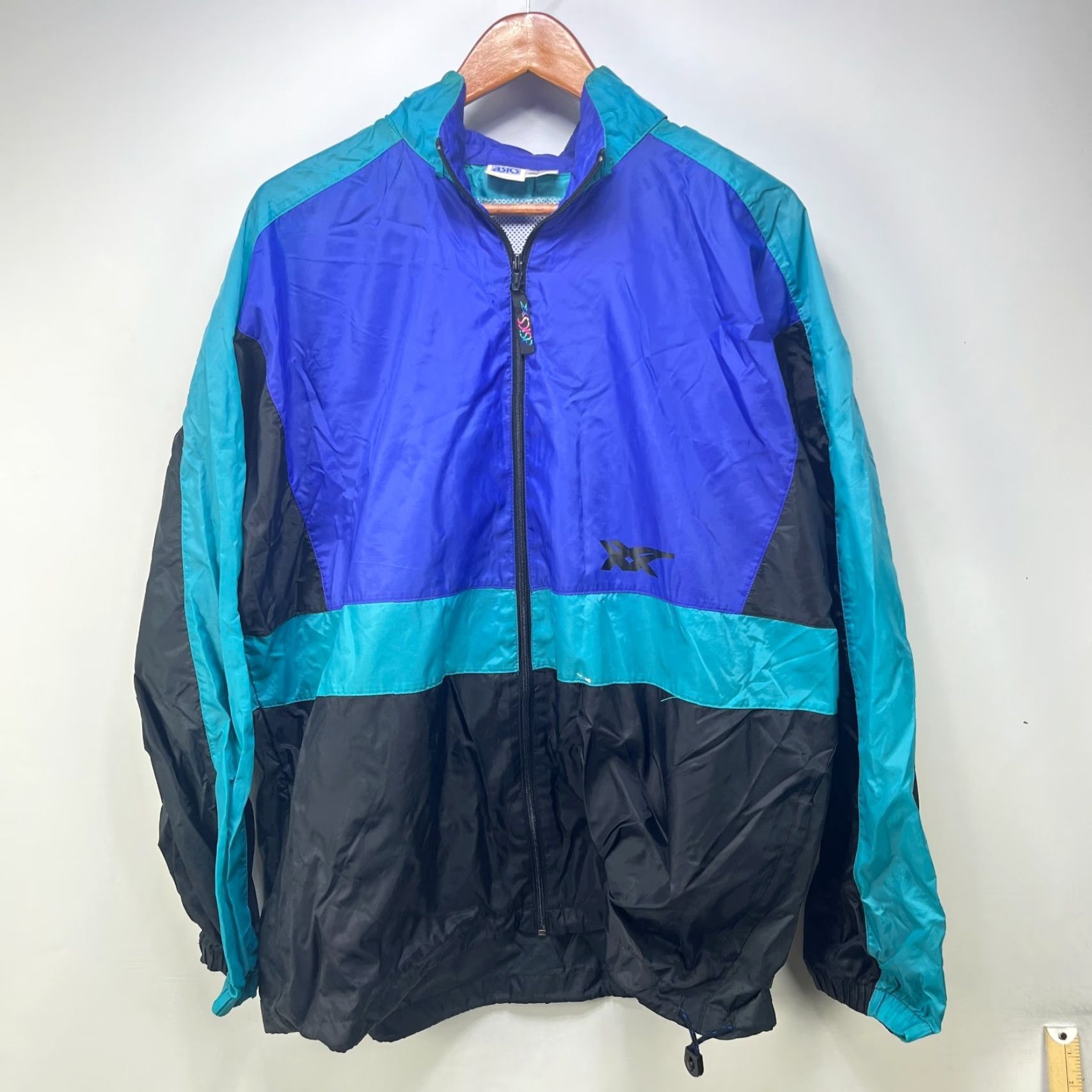 Asics VINTAGE ASICS Windbreaker Jacket Mens L Blue 90s Logo Windbreaker 90s, Skull Size US L / EU 52-54 / 3 - 3 Thumbnail