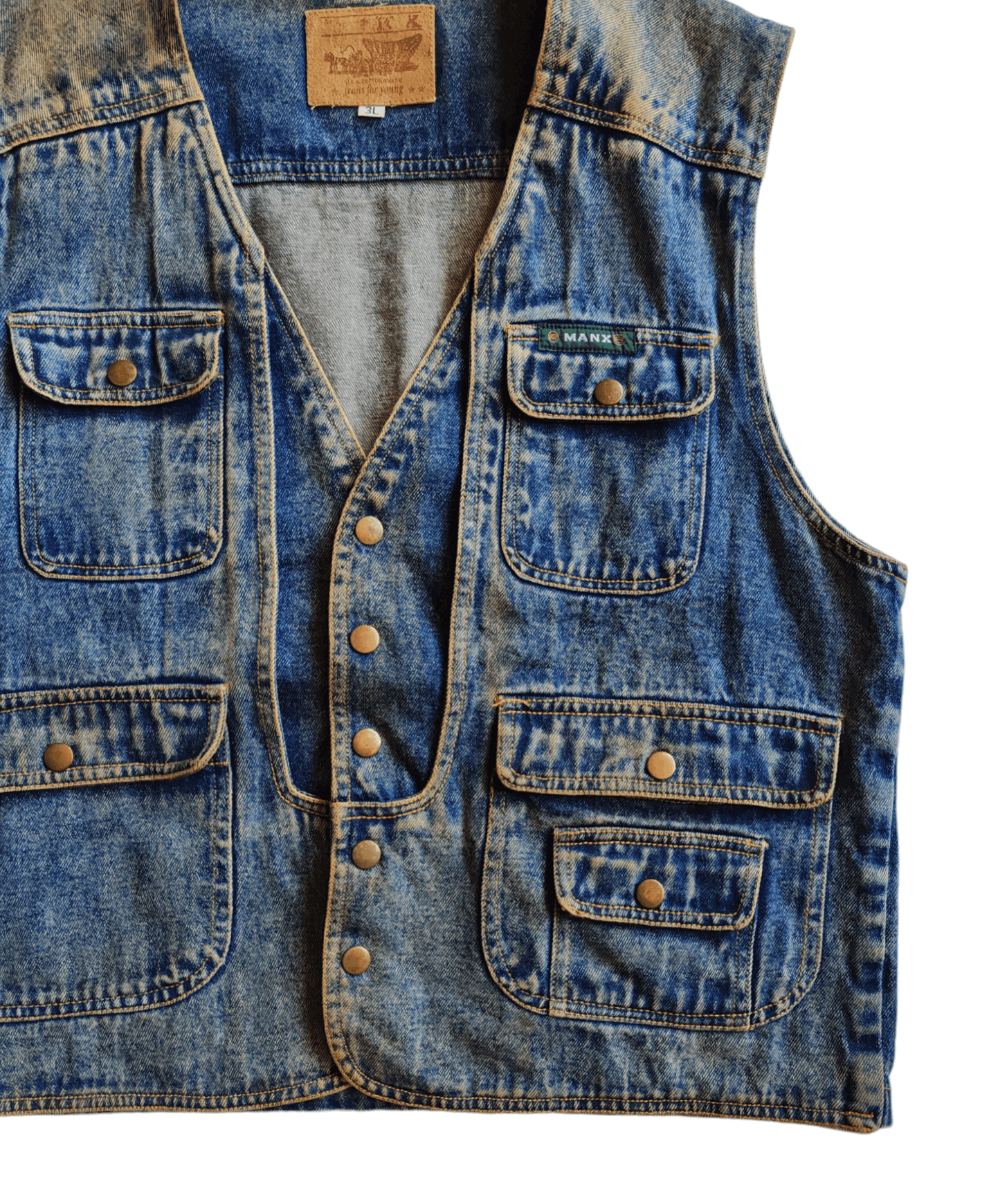 Vintage 90s Manx Sleeveless Denim Jacket size L Size US L / EU 52-54 / 3 - 5 Thumbnail