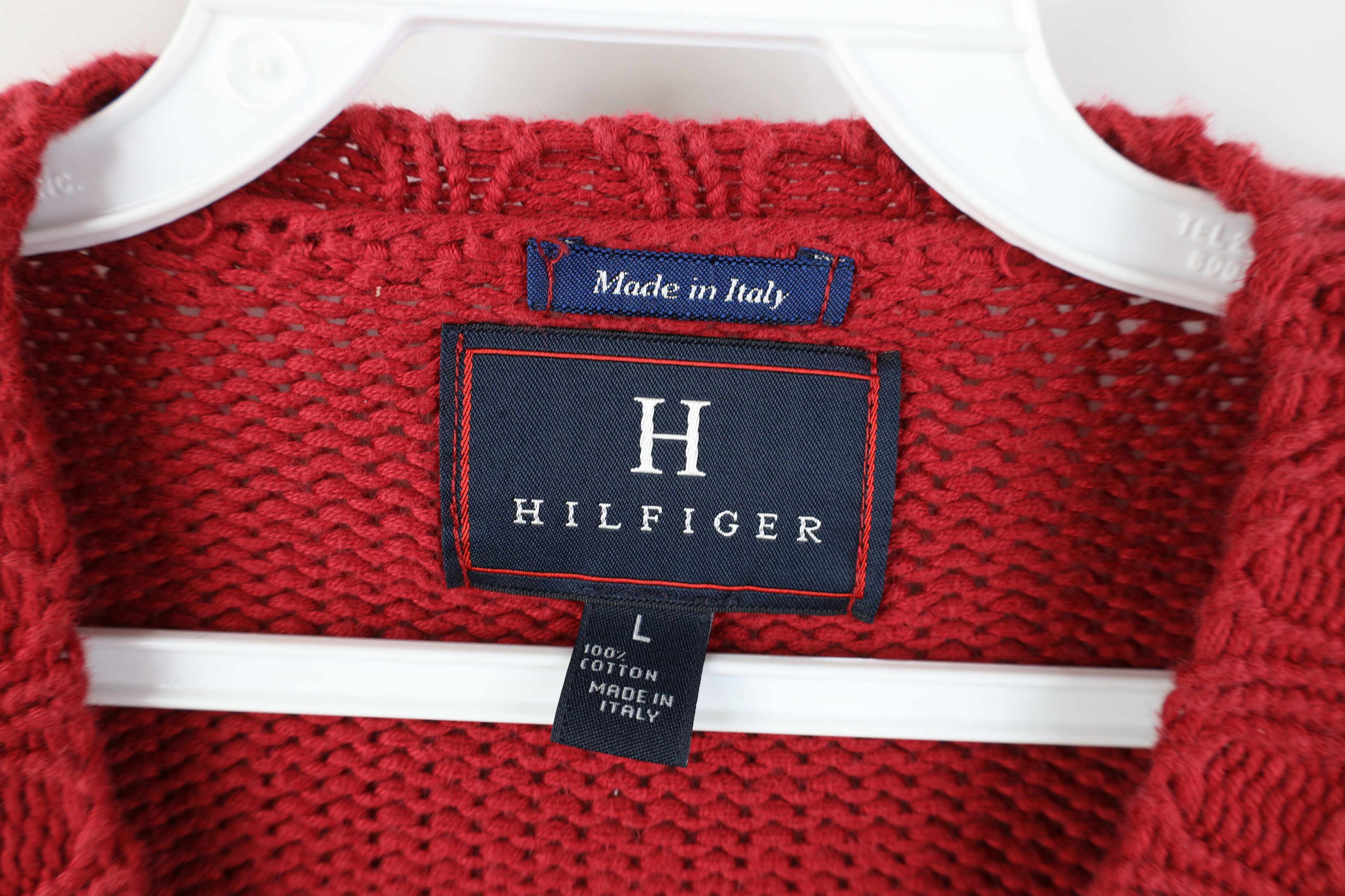 Tommy Hilfiger Vintage 90s Y2K Tommy Hilfiger Cotton Ribbed Knit Sweater Size US L / EU 52-54 / 3 - 5 Thumbnail