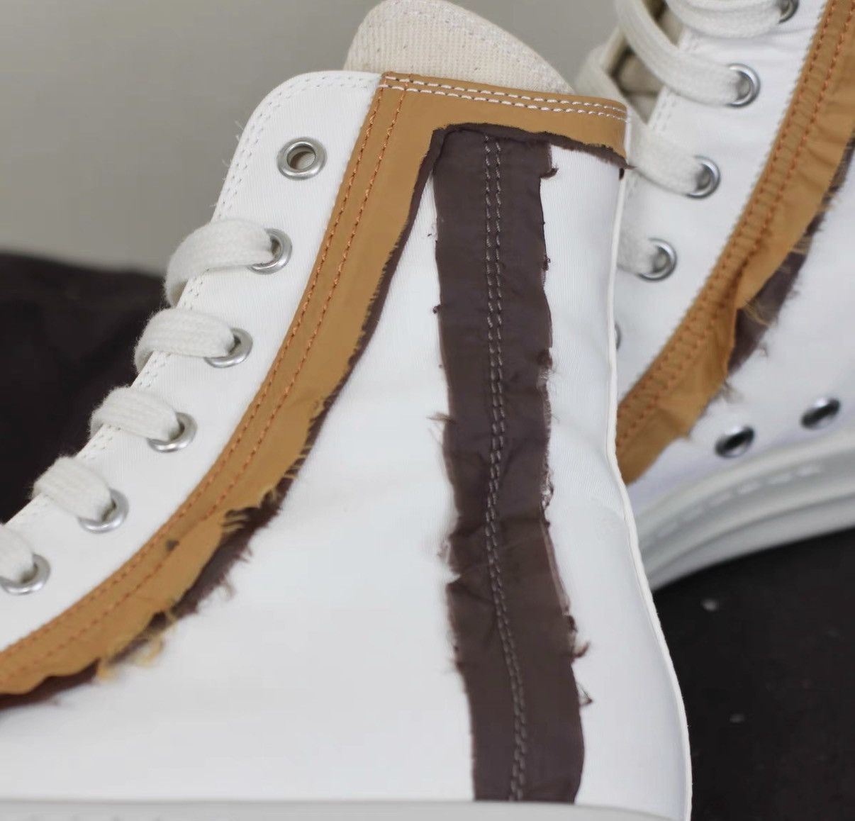Rick Owens Rick Owens DRKSHDW High-Top Nylon & Silk Panel Sneakers Size US 5 / IT 35 - 3 Thumbnail