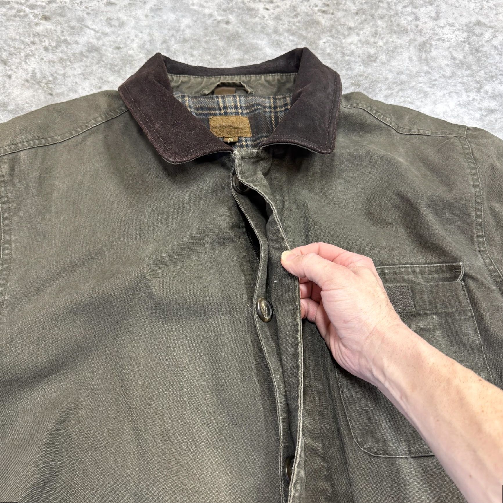 Vintage VINTAGE St. Johns Bay Coat Mens XL Green Corduroy Collar Plaid Lined Heavy Flaw Jacket Size US XL / EU 56 / 4 - 2 Thumbnail