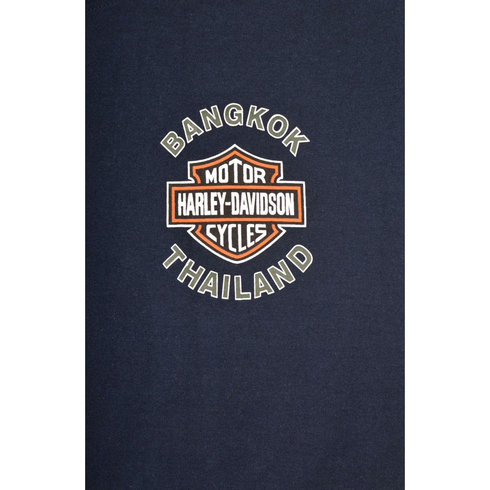 Harley Davidson VINTAGE Harley-Davidson T-Shirt Mens L Blue Back Logo Bangkok Thailand Duxtex 100% Cotton Size US L / EU 52-54 / 3 - 2 Thumbnail