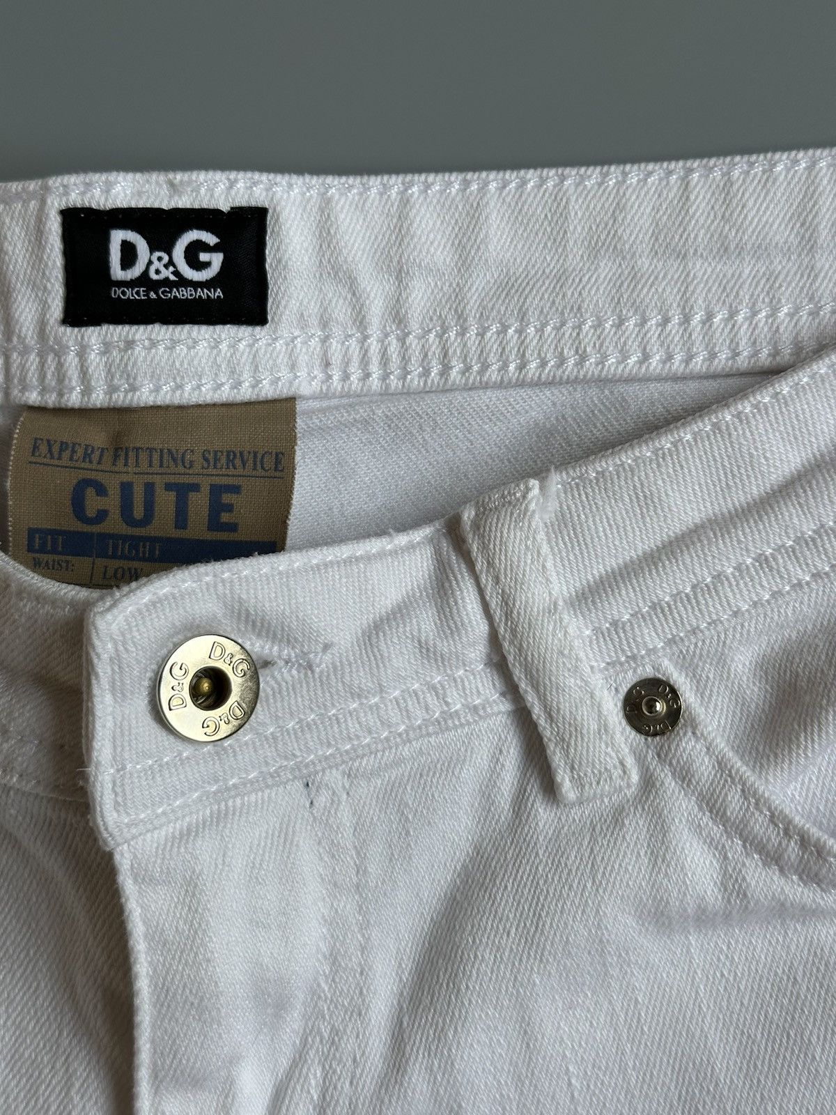 Dolce & Gabbana Vintage Dolce & Gabbana Women White Tight Fit Jeans Size 29 Size 29" - 5 Thumbnail