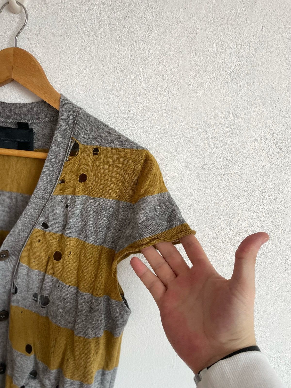 Diesel Black Gold Diesel Black Gold Distressed Assymetric Japan Cardigan Size S / US 4 / IT 40 - 3 Thumbnail