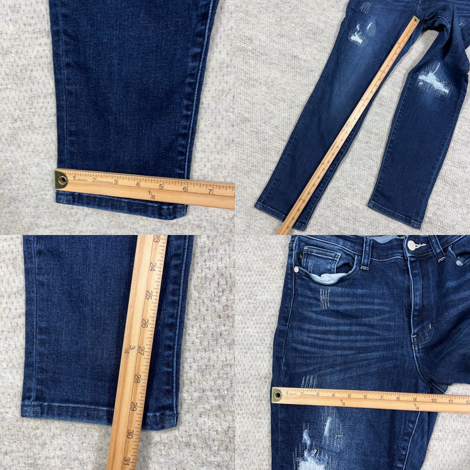 Vintage Judy Blue Jeans Women 11 30 Boyfriend Fit Dark Wash Distressed Faded Holes A7 Size 30" / US 8 / IT 44 - 8 Thumbnail