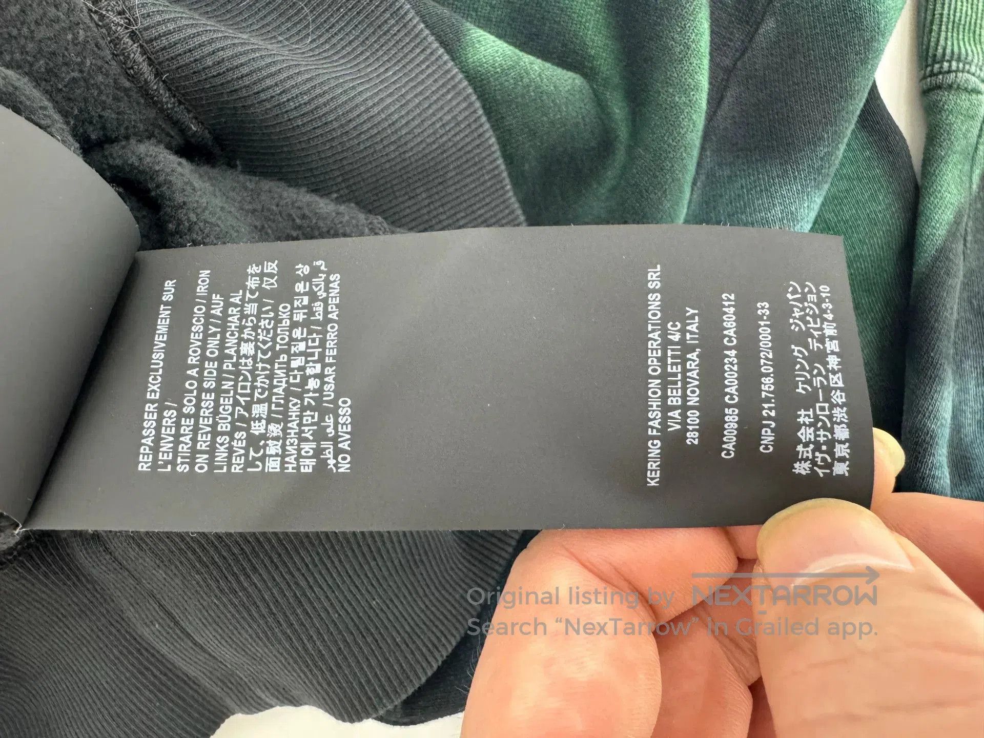Saint Laurent Paris Saint Laurent SLP Green Tie-Dye Long-Sleeve T-Shirt. Size US S / EU 44-46 / 1 - 7 Thumbnail