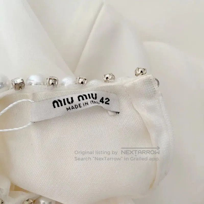 Miu Miu Miu Miu White Silk Long Sleeve Dress . Size XL / US 12-14 / IT 48-50 - 7 Thumbnail