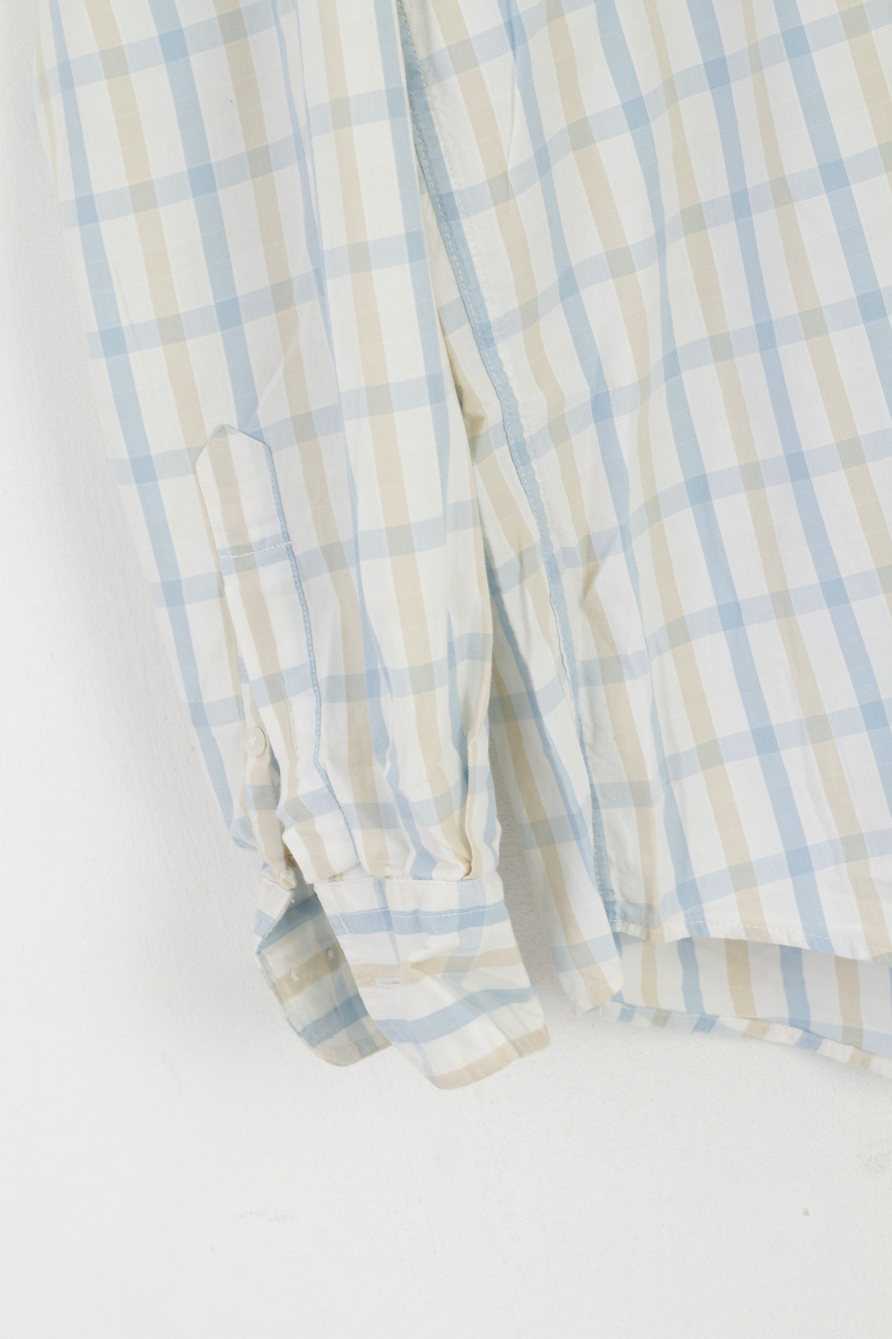 Sergio Tacchini Sergio Tacchini Men L Casual Shirt Cream Cotton Check 9434 Size US L / EU 52-54 / 3 - 5 Thumbnail