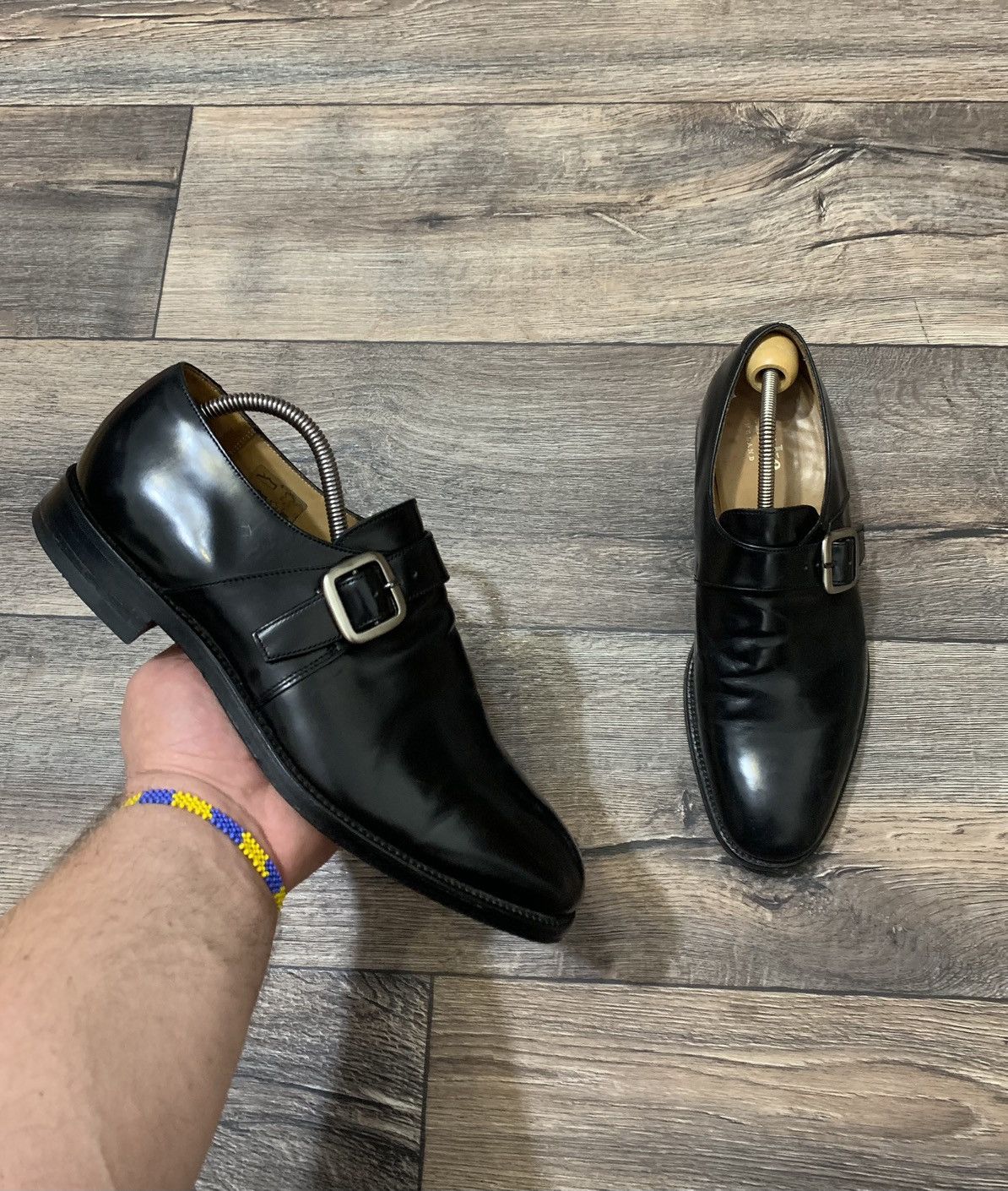 Genuine Leather × Loake Loake Men’s Black Leather Monk Shoes Made in England Size US 10 / EU 43 - 1 Thumbnail