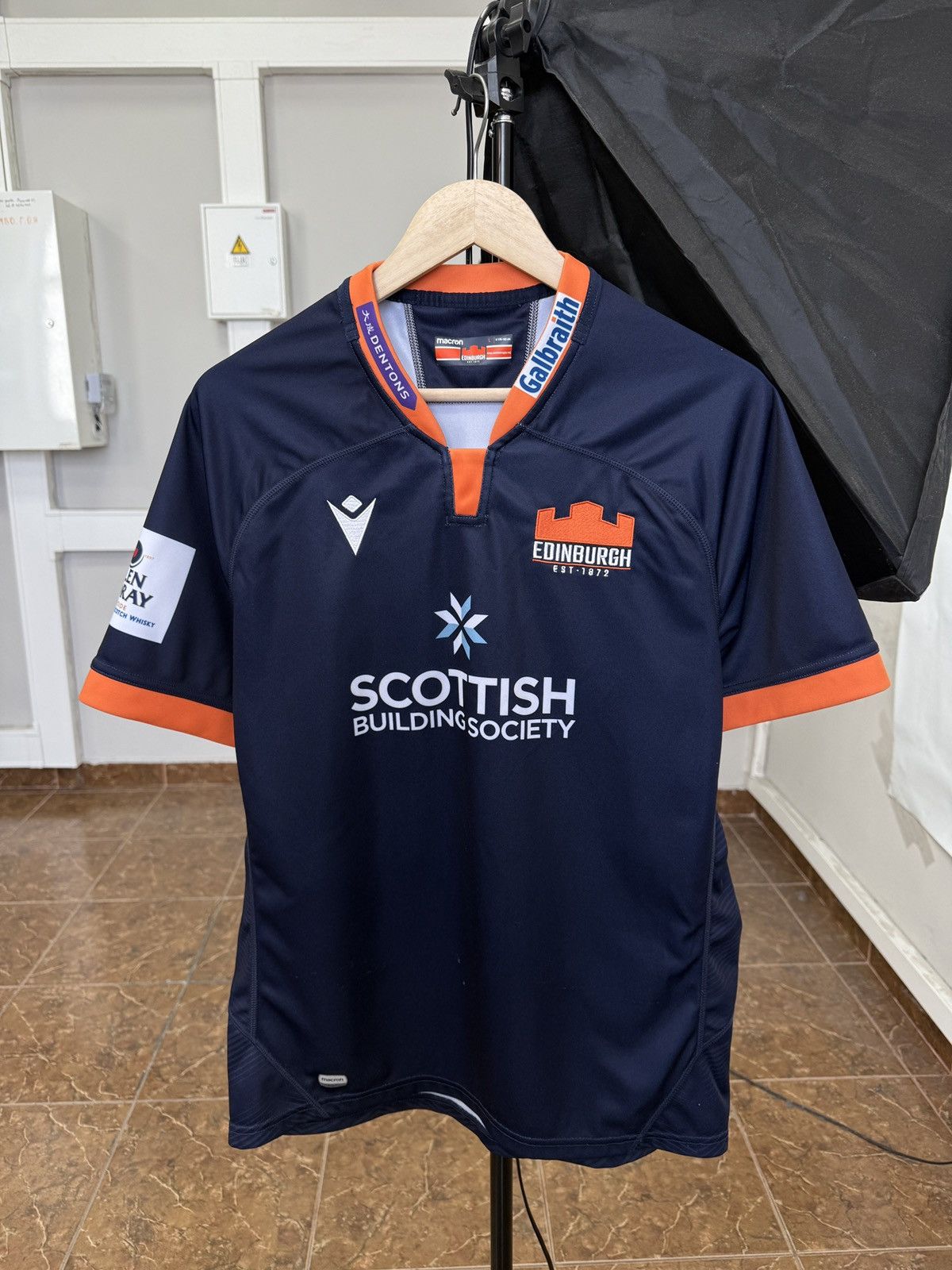 Macron 🏴󠁧󠁢󠁳󠁣󠁴󠁿 Macron Edinburgh Rugby Jersey Scottish Building Society Size US L / EU 52-54 / 3 - 1 Thumbnail