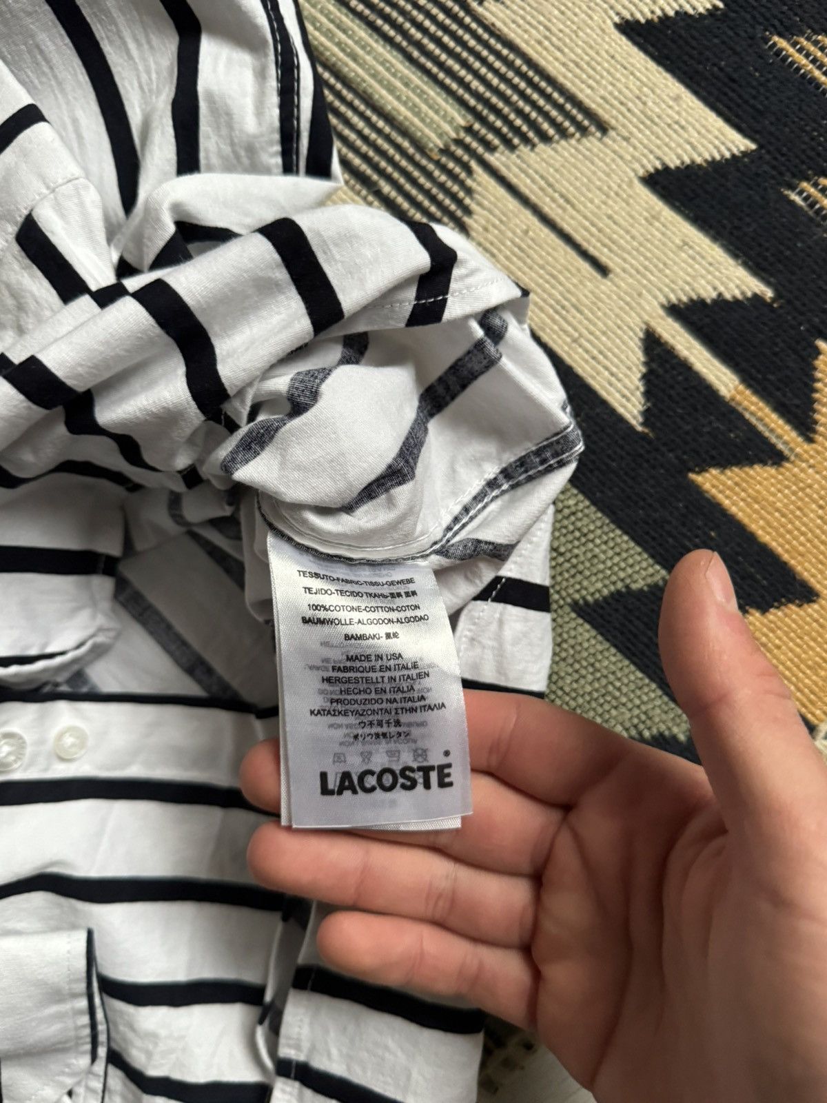 Lacoste Lacoste Stripped Button Up Shirt Size US M / EU 48-50 / 2 - 8 Thumbnail