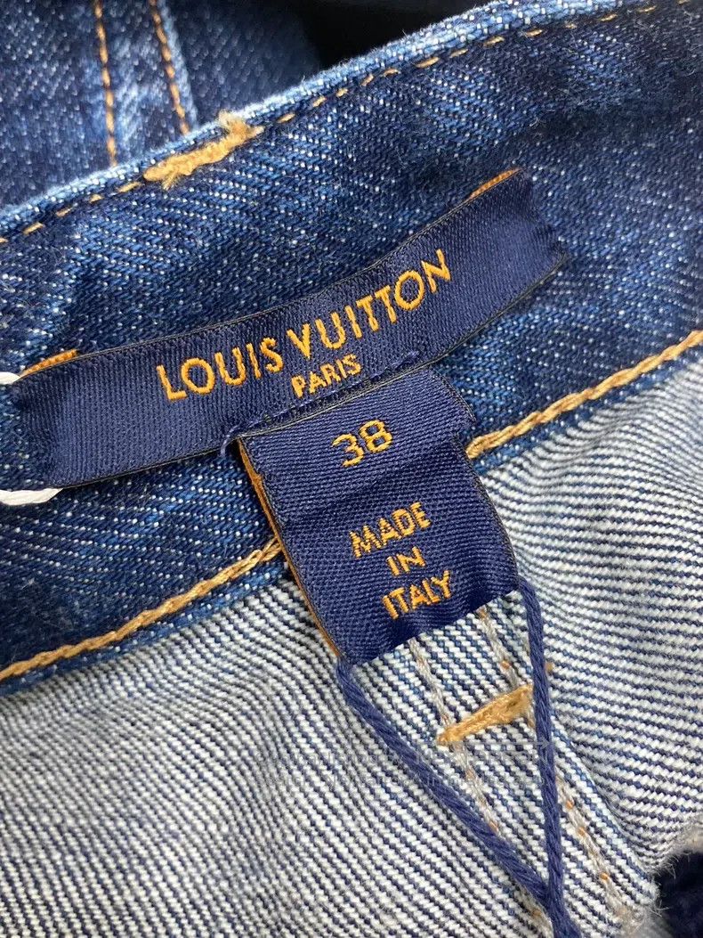 Louis Vuitton Louis Vuitton Blue presbyopic patchwork straight leg jeans Size 37" - 5 Thumbnail