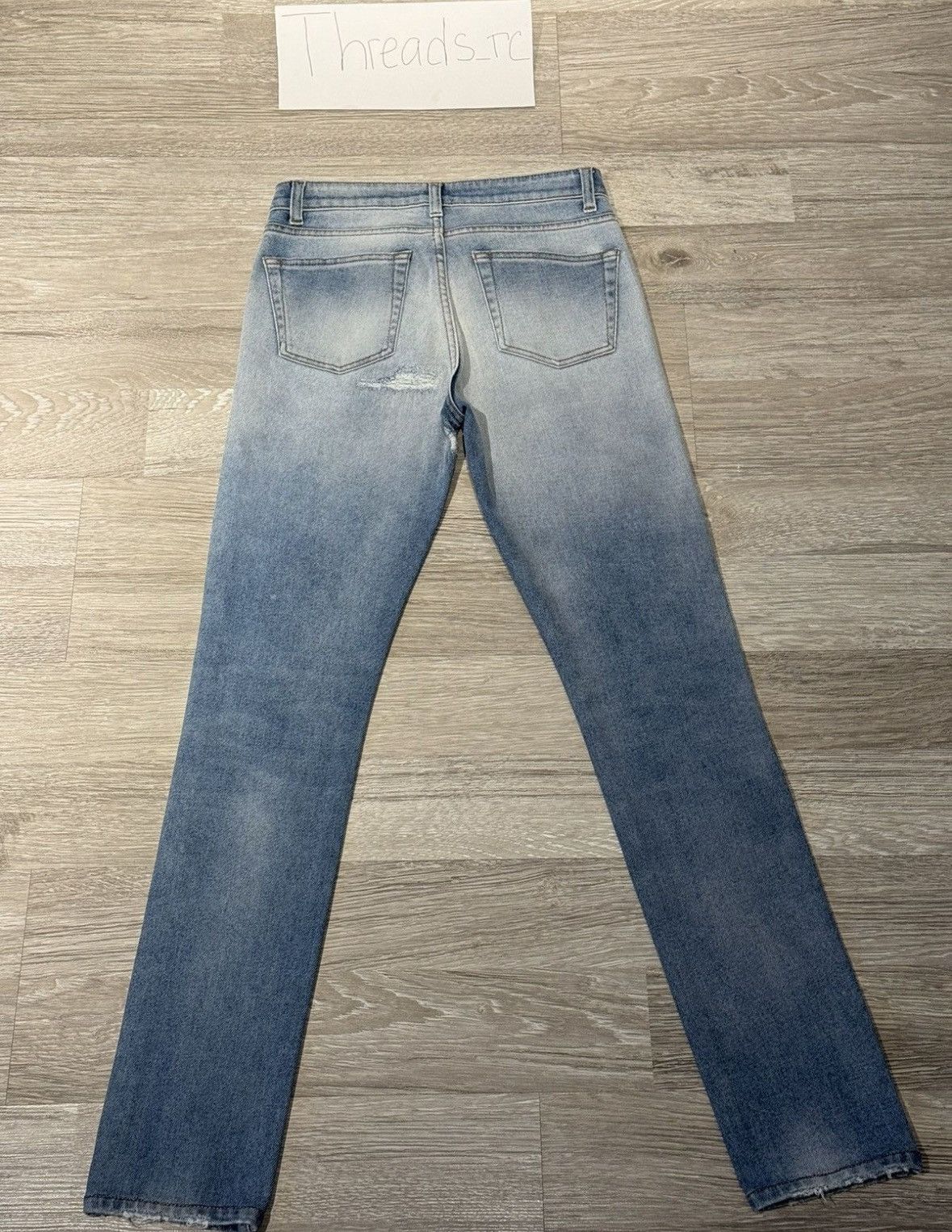 Saint Laurent Paris Saint Laurent Blue Distressed Denim Frayed Skinny Jeans Size 25" / US 0 / IT 36 - 3 Thumbnail