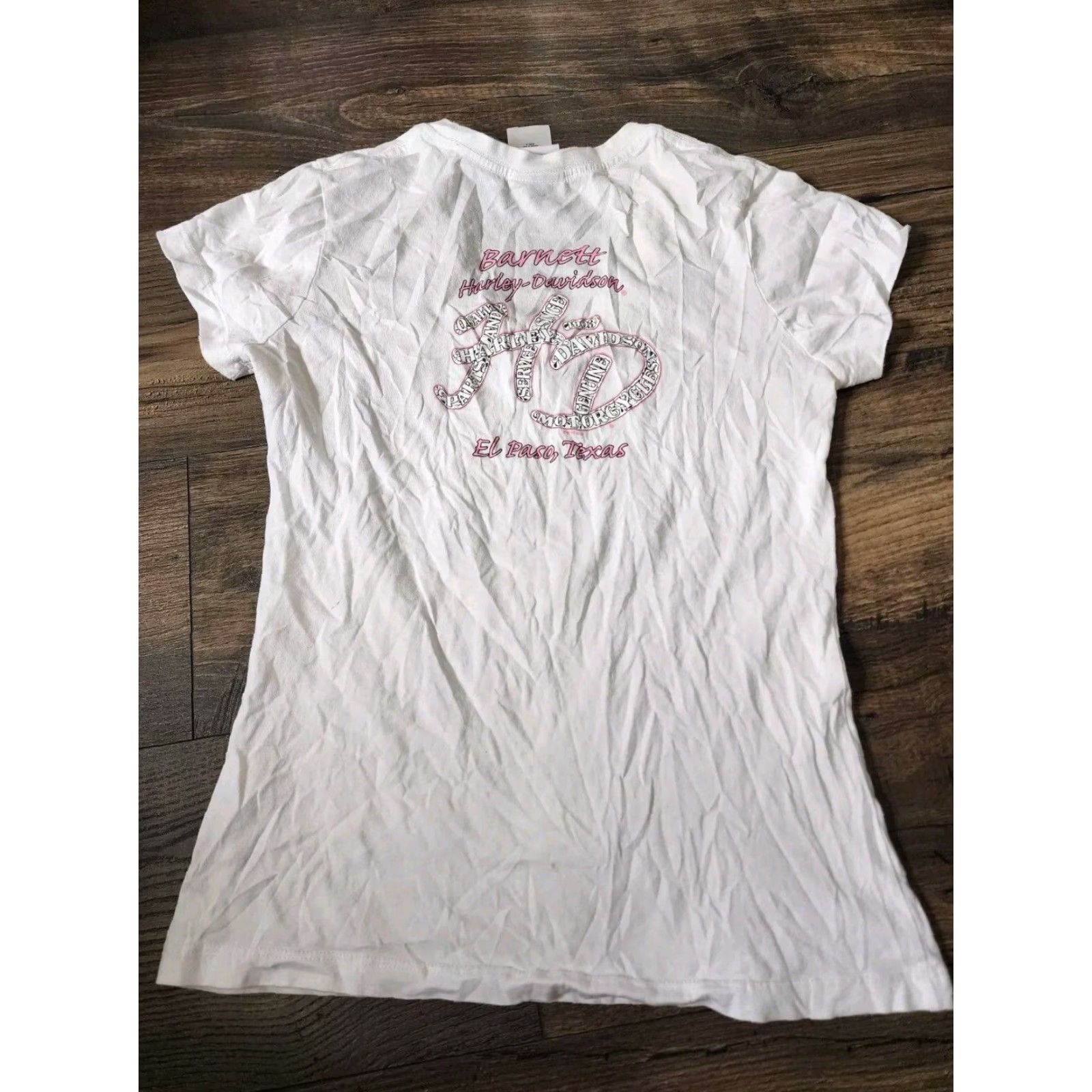 Harley Davidson Harley-Davidson Women's M White V-Neck T-Shirt Motorcycles Biker Double-Sided Casual Size M / US 6-8 / IT 42-44 - 2 Thumbnail