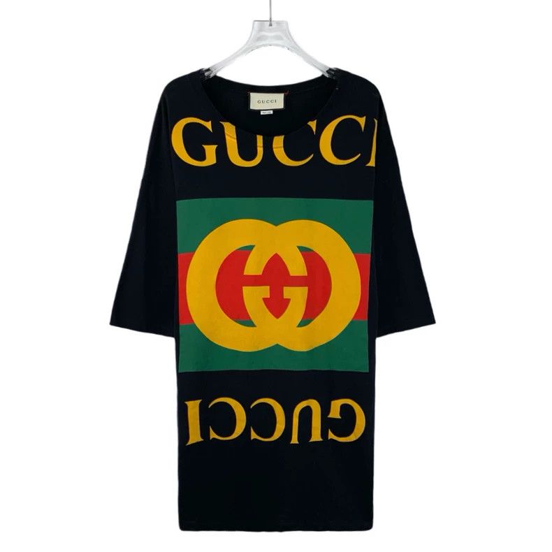 Gucci Gucci Black logo letter print cotton round-neck short-slee Size US XS / EU 42 / 0 - 1 Thumbnail