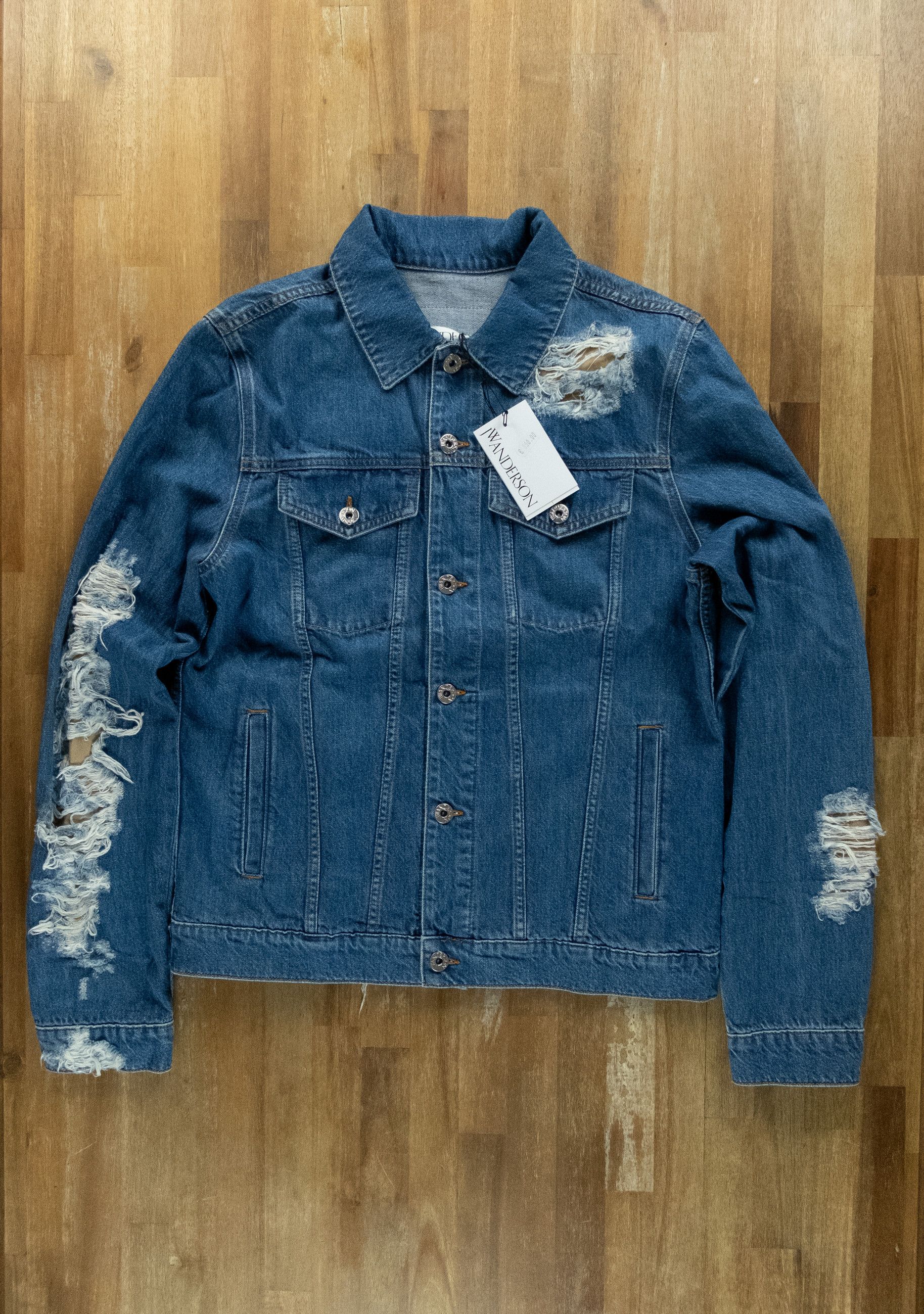 JW Anderson JW ANDERSON blue classic fit distressed denim jacket Medium Size US M / EU 48-50 / 2 - 1 Thumbnail