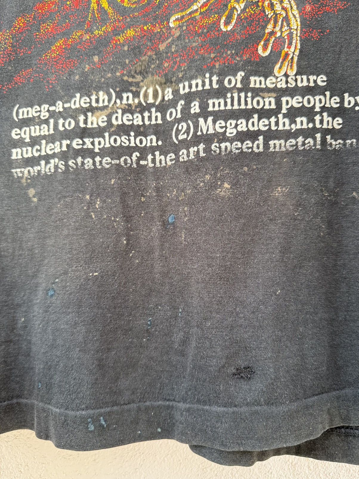 Band Tees Thrashed Vintage 80s Megadeth Heavy Metal Faded Promo Tee Size US M / EU 48-50 / 2 - 4 Thumbnail